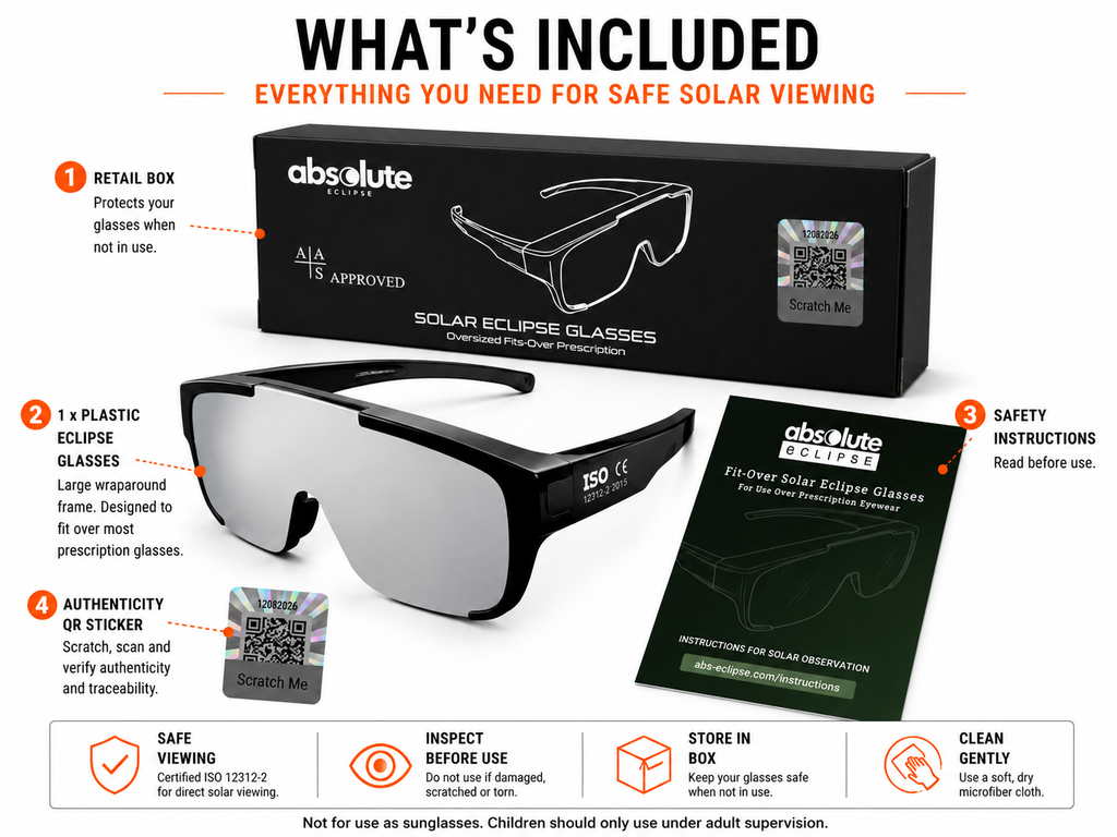 Fit-Over Solar Eclipse Glasses for Prescription Glasses