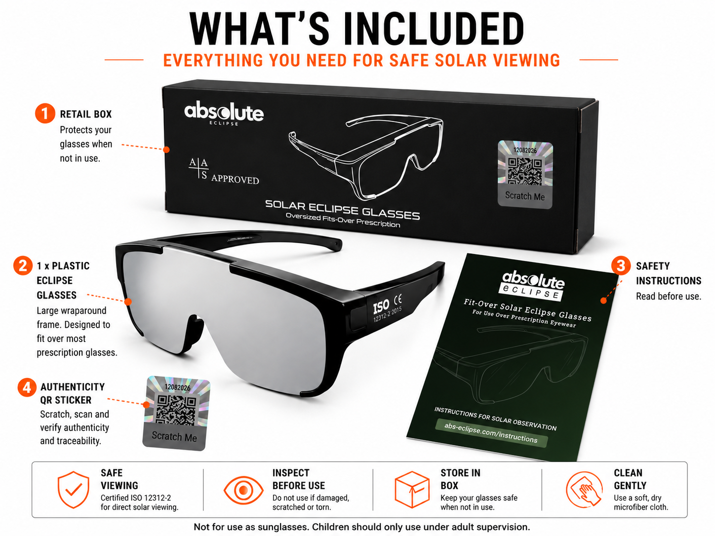 Fit-Over Solar Eclipse Glasses for Prescription Glasses