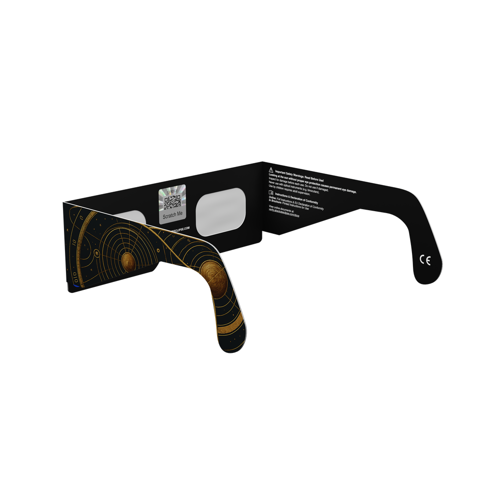 Astral solar eclipse glasses - 225° angle (transparent background)