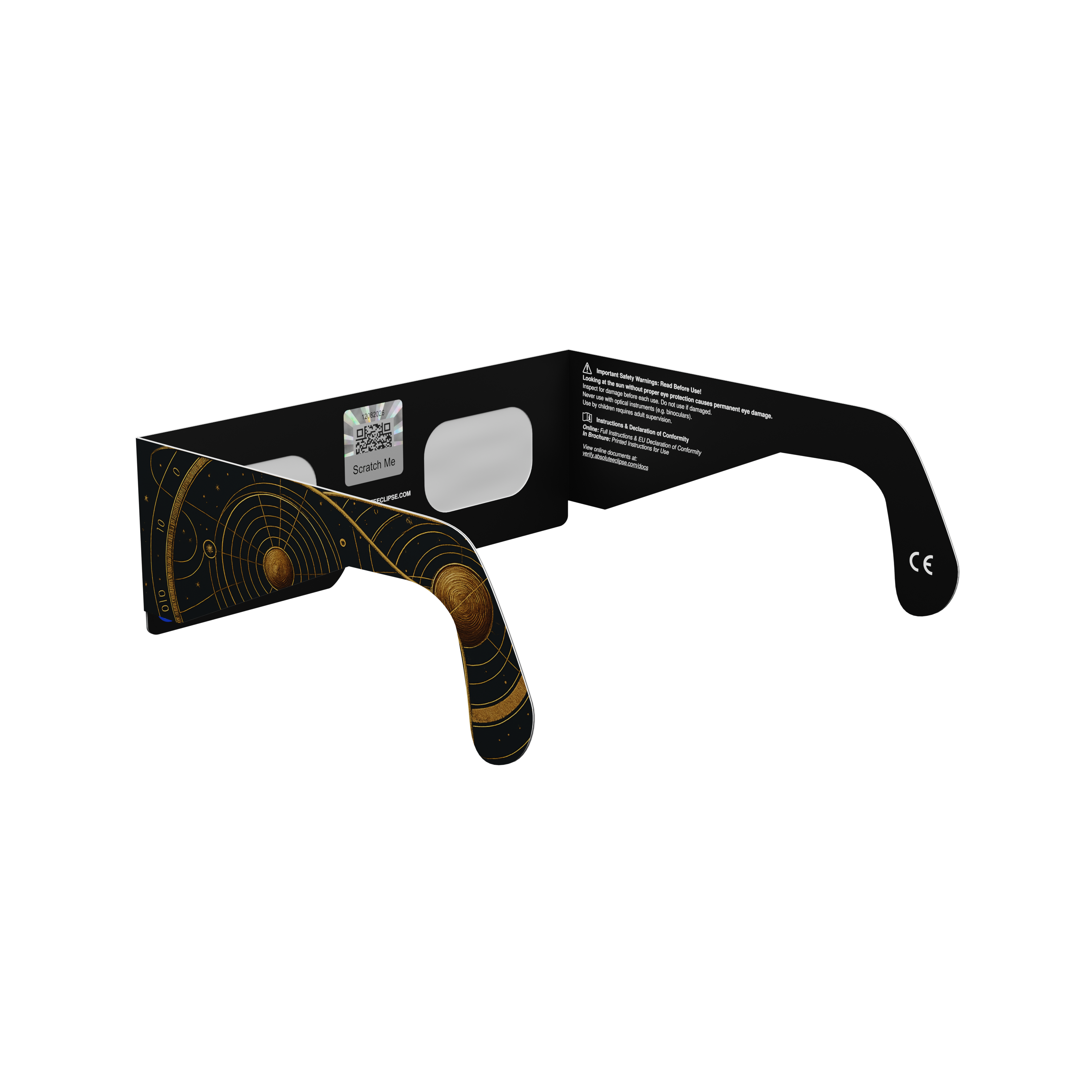 Astral solar eclipse glasses - 225° angle (transparent background)