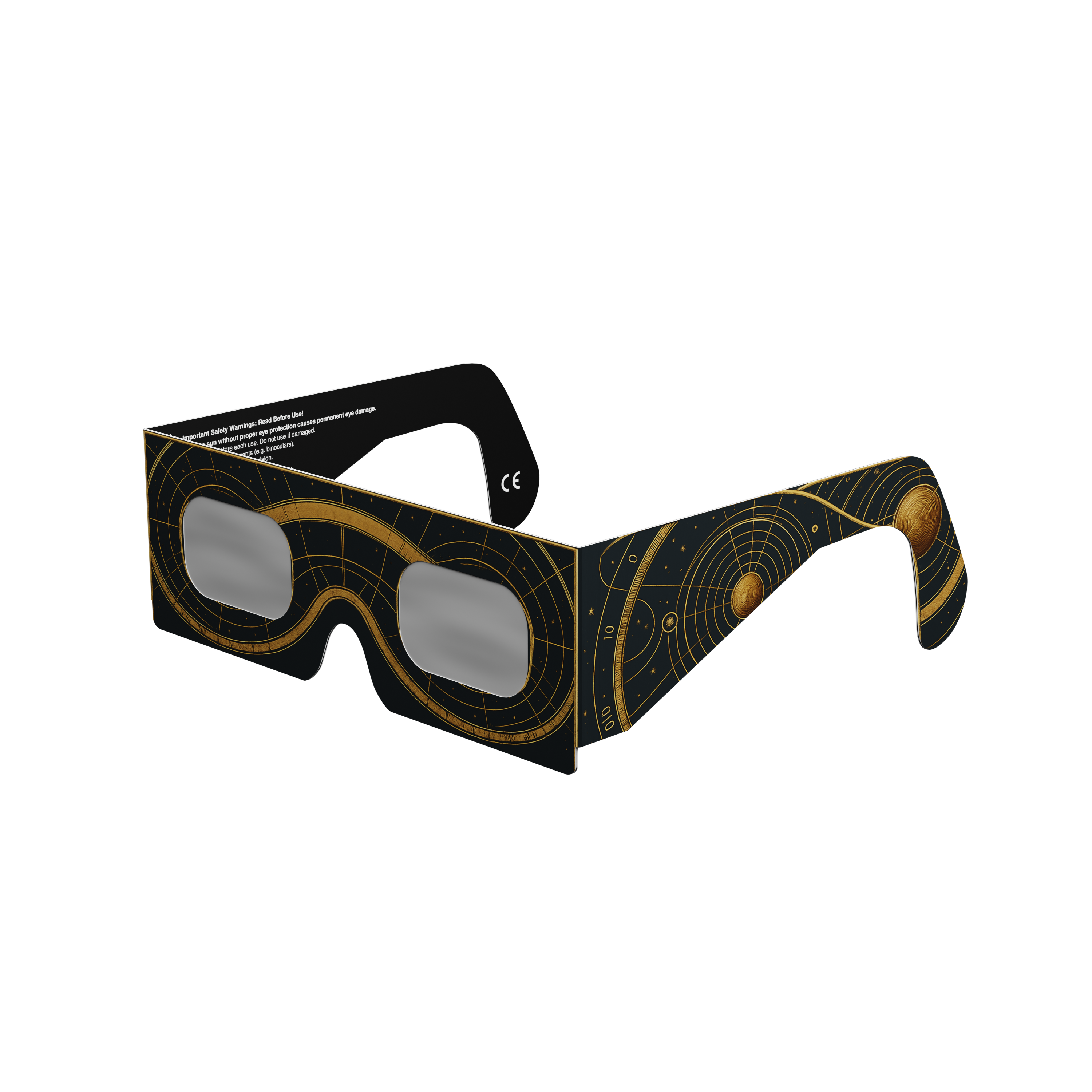 Astral solar eclipse glasses - 315° angle (transparent background)