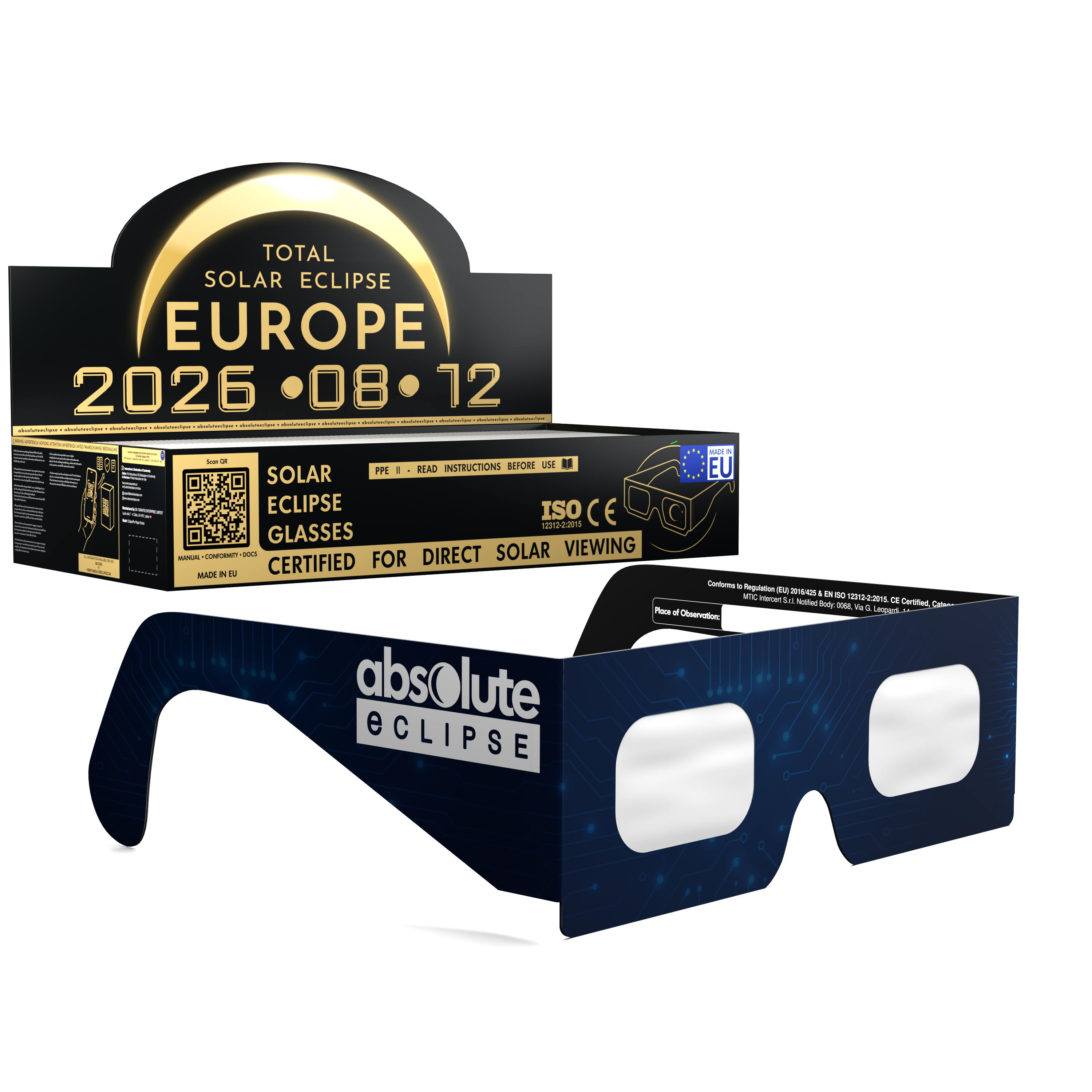 BTC solar eclipse glasses - 100 pack comp
