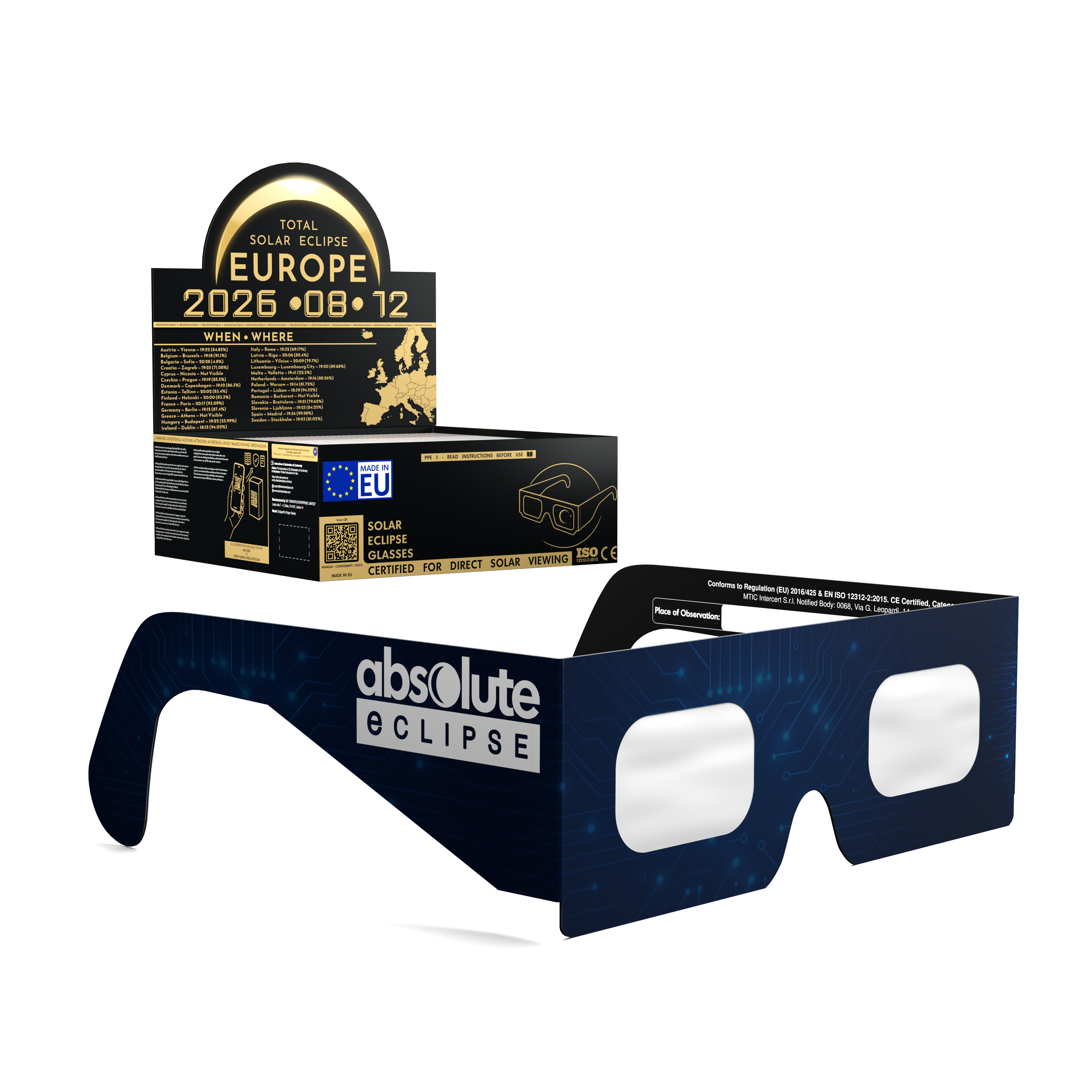 BTC solar eclipse glasses - 50 pack comp