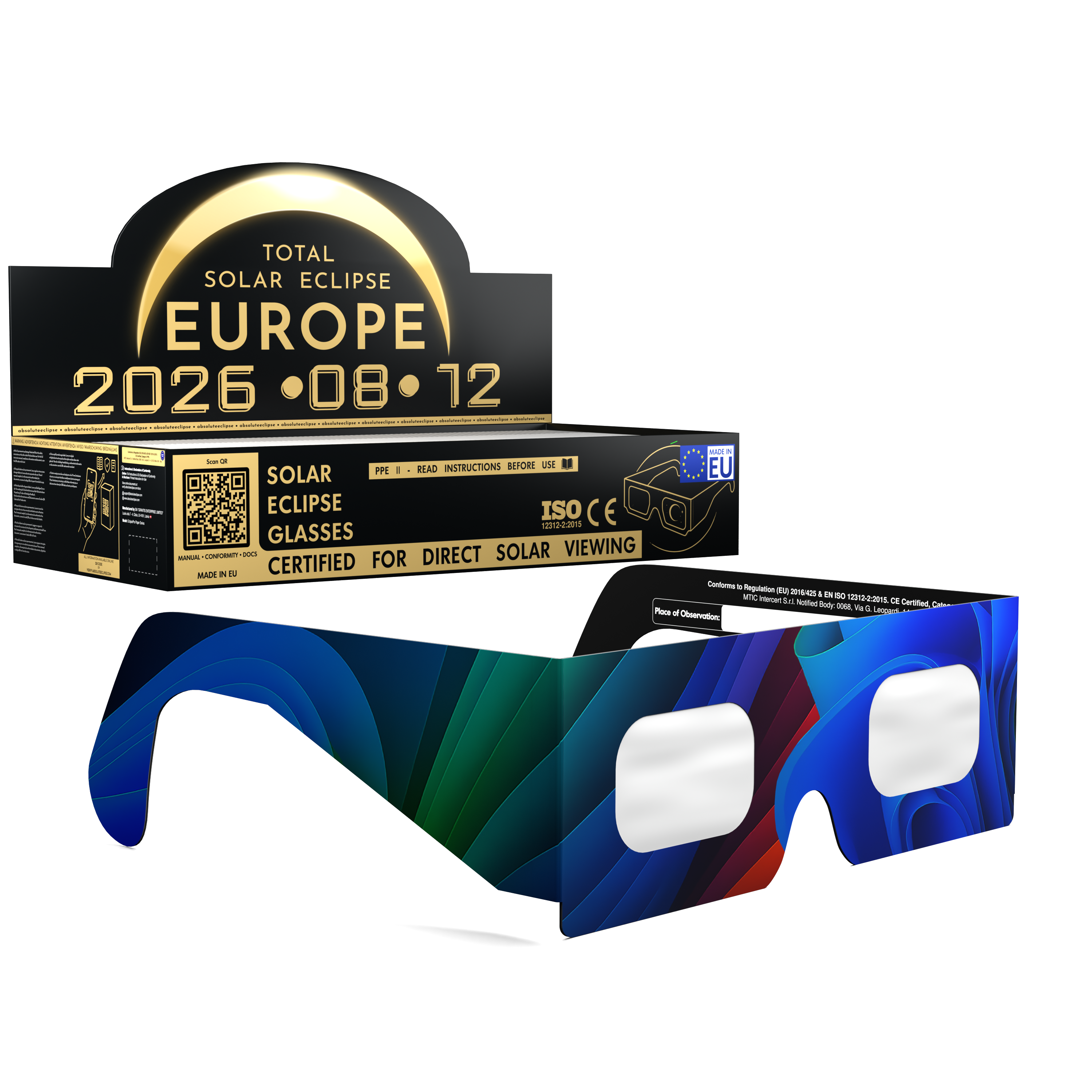 Breeze solar eclipse glasses - 100 pack comp