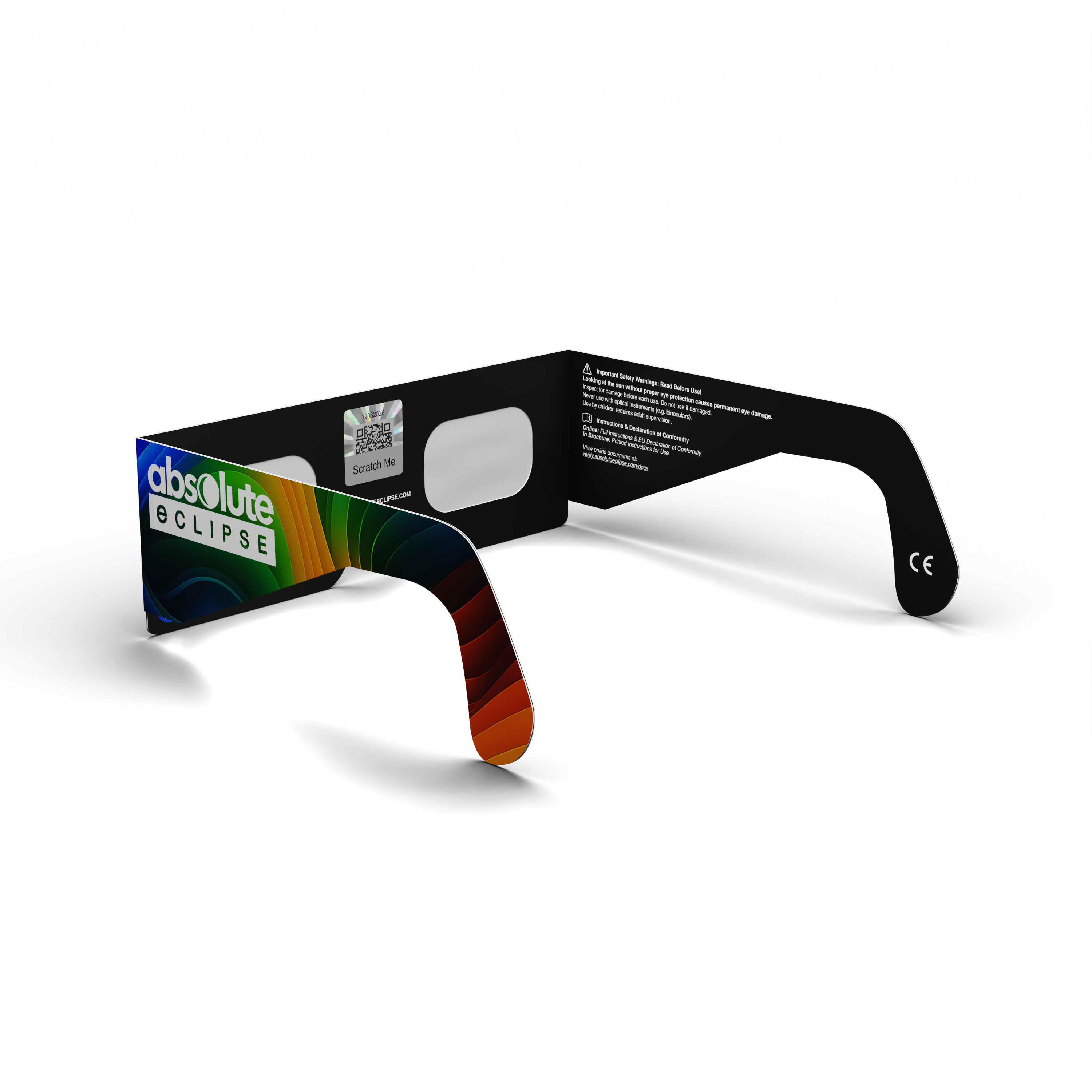 Breeze solar eclipse glasses - 225° angle (transparent background)