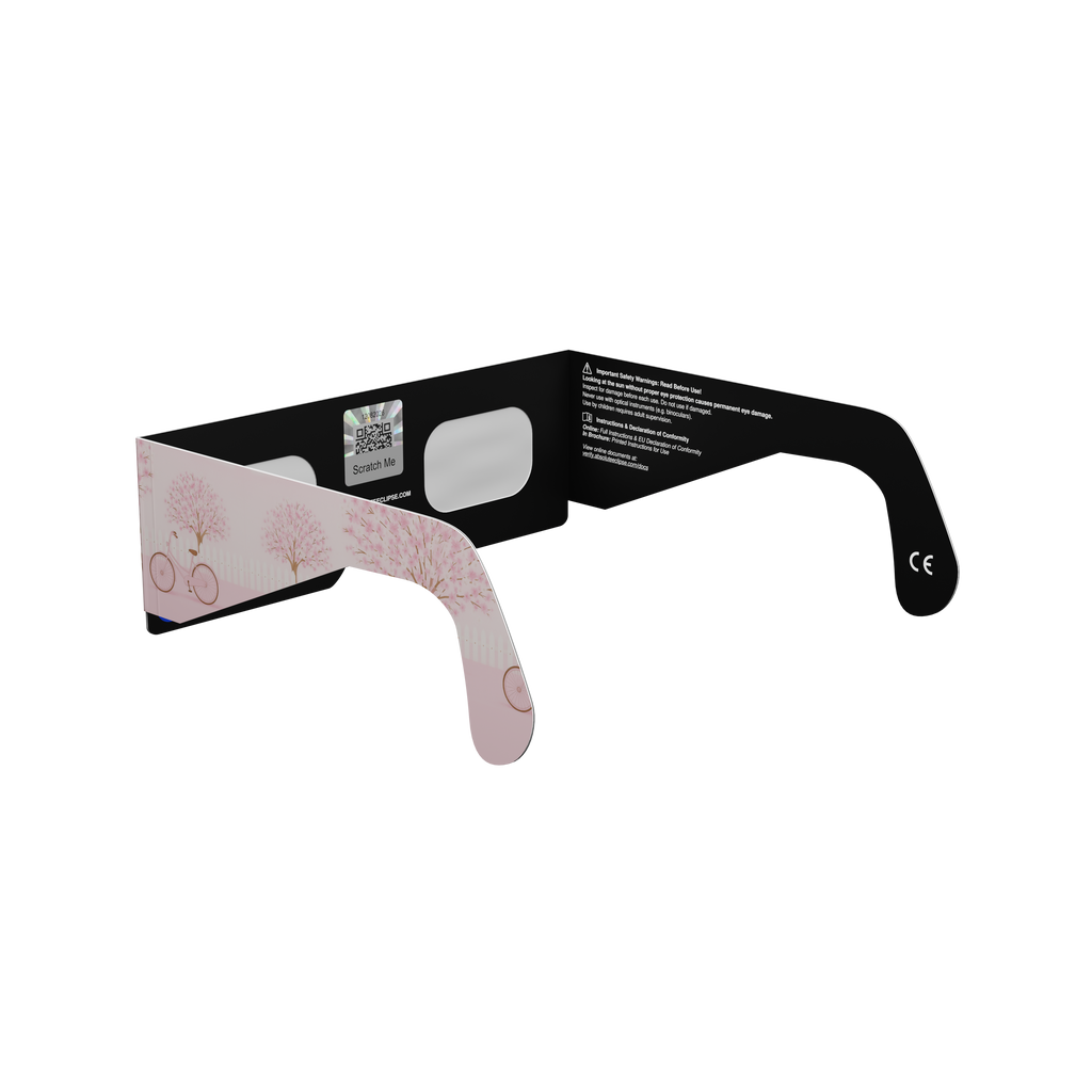 Cherrylane solar eclipse glasses - 225° angle (transparent background)