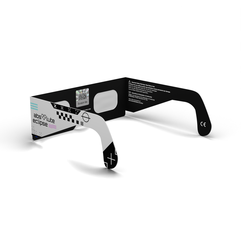 Cipher solar eclipse glasses - 225° angle (transparent background)