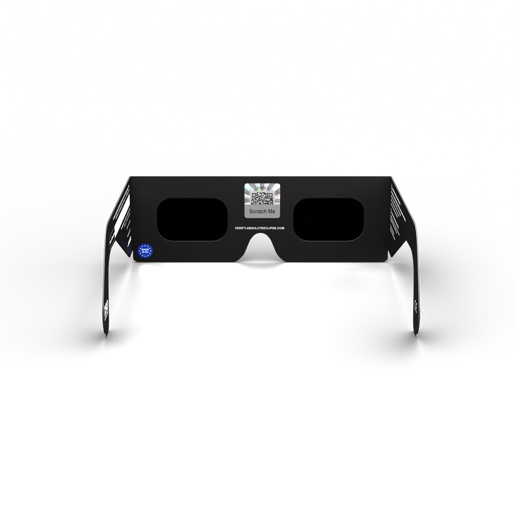 Colorsplash solar eclipse glasses - 180° angle (transparent background)