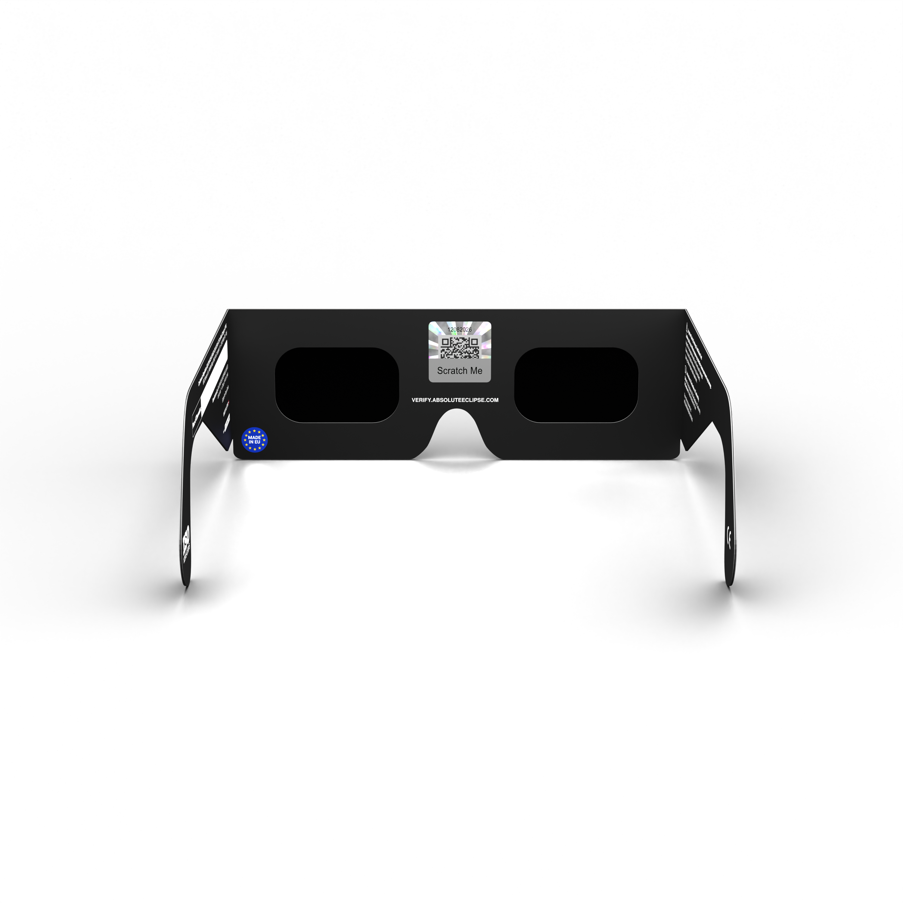 Colorsplash solar eclipse glasses - 180° angle (transparent background)