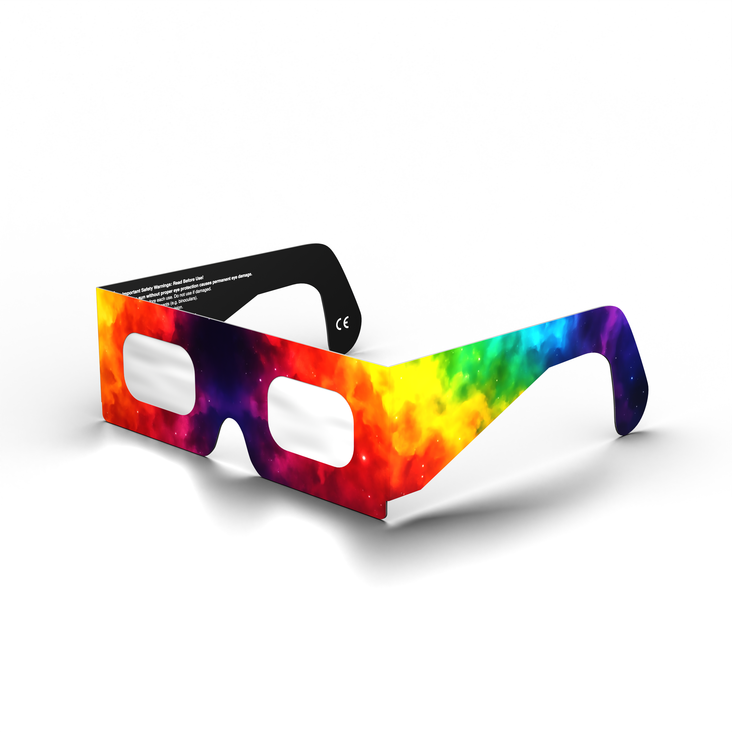 Colorsplash solar eclipse glasses - 315° angle (transparent background)