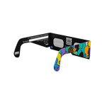 Crowd solar eclipse glasses - 135° angle (transparent background)