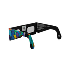 Crowd solar eclipse glasses - 225° angle (transparent background)
