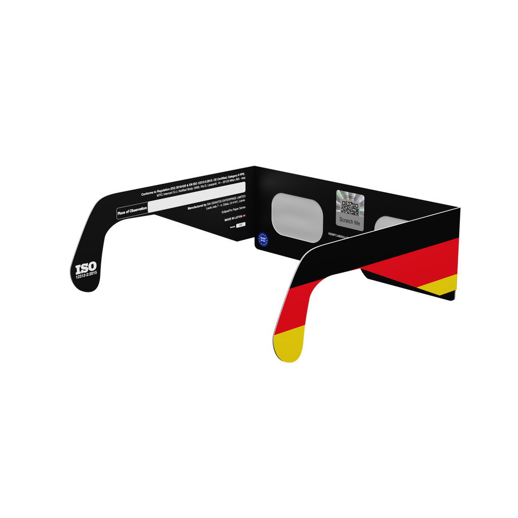 DE solar eclipse glasses - 135° angle (transparent background)