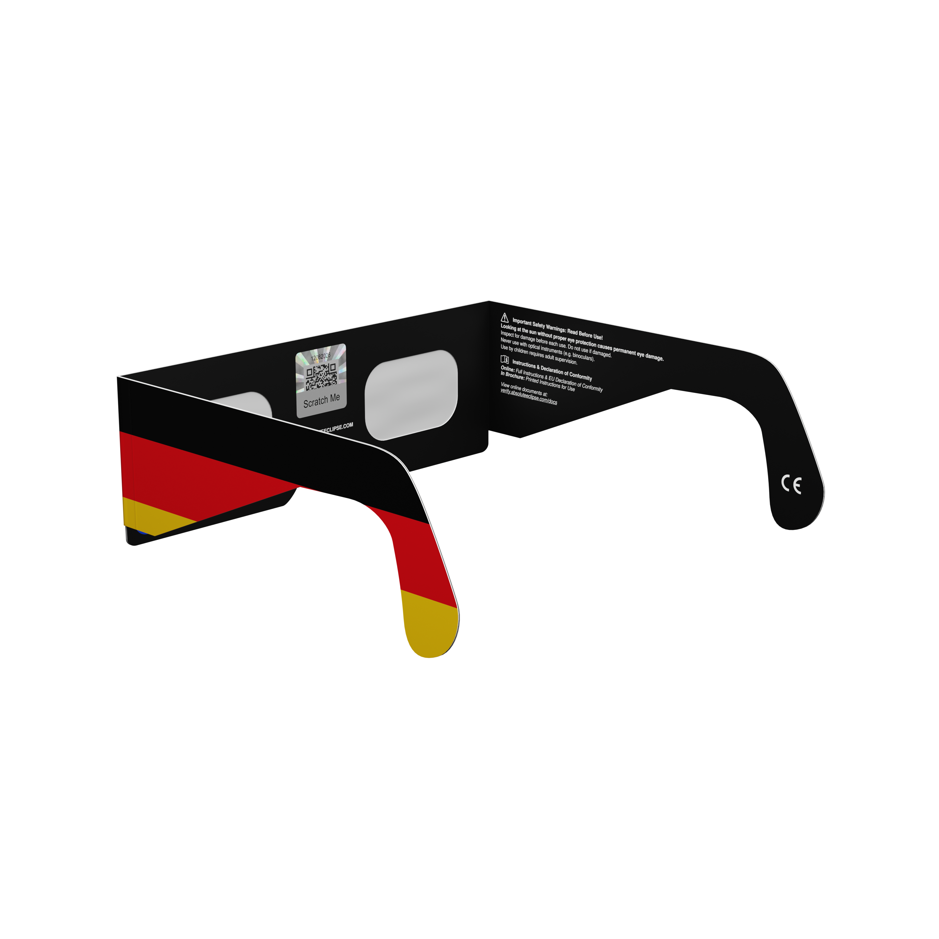 DE solar eclipse glasses - 225° angle (transparent background)