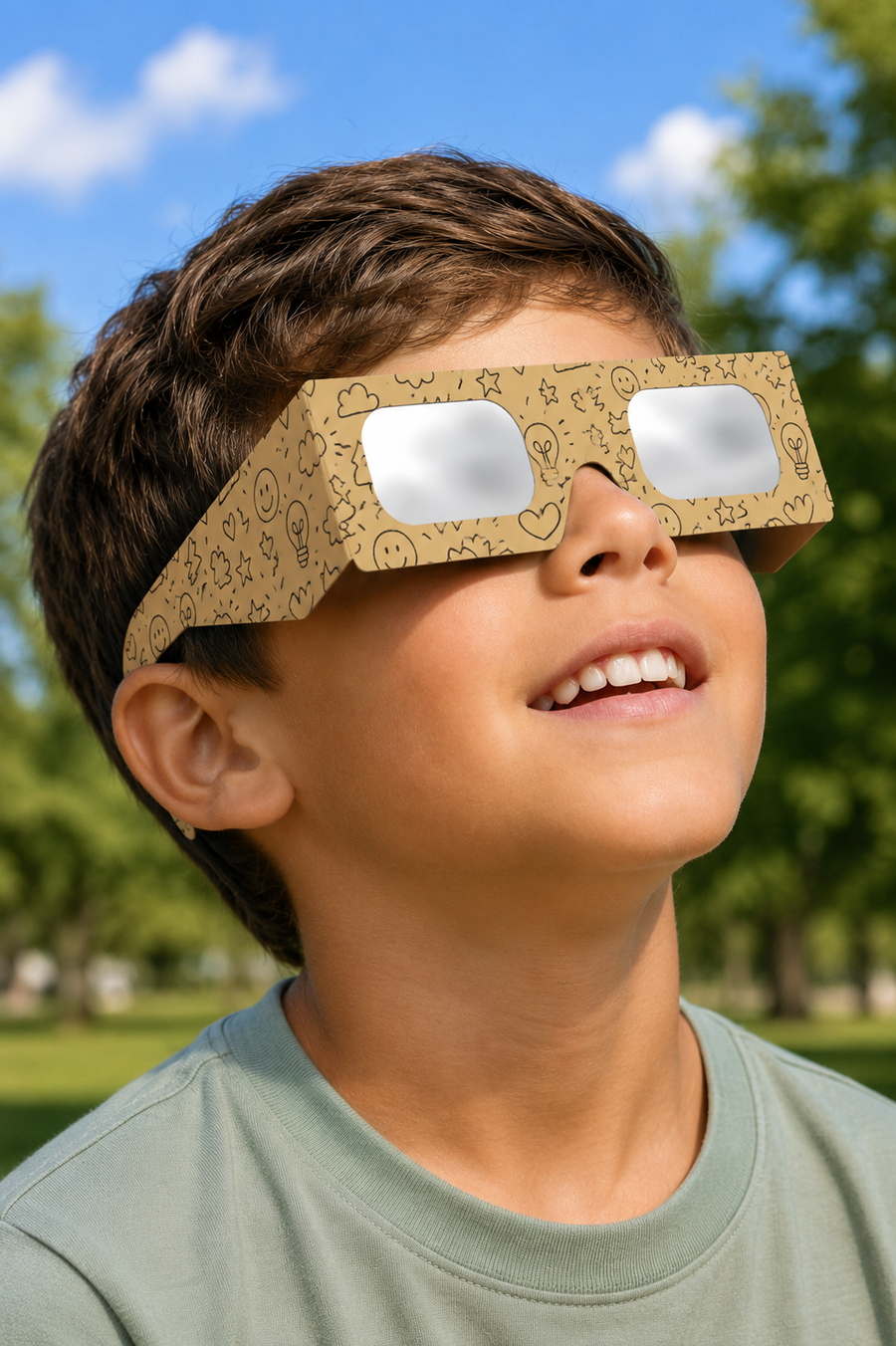 Lunettes en papier pour éclipse solaire Gribouillis