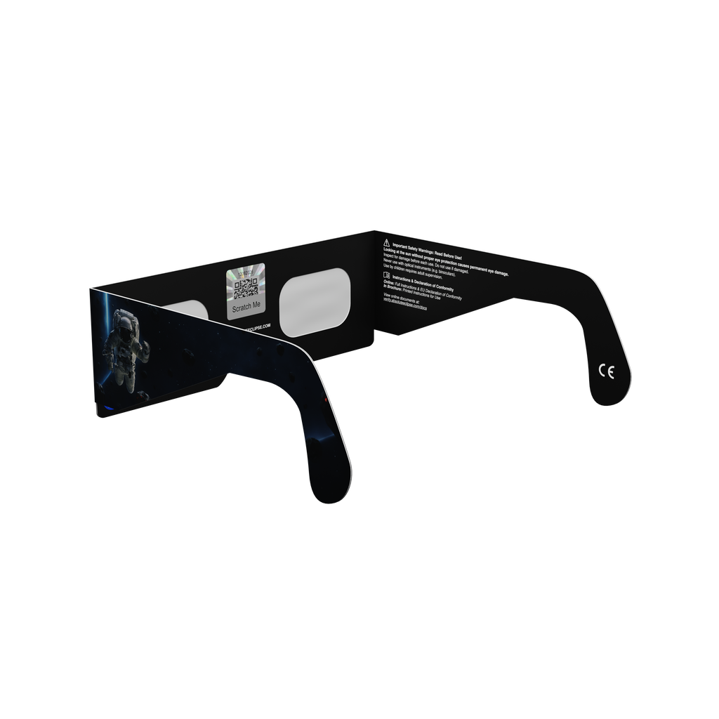 EVA solar eclipse glasses - 225° angle (transparent background)
