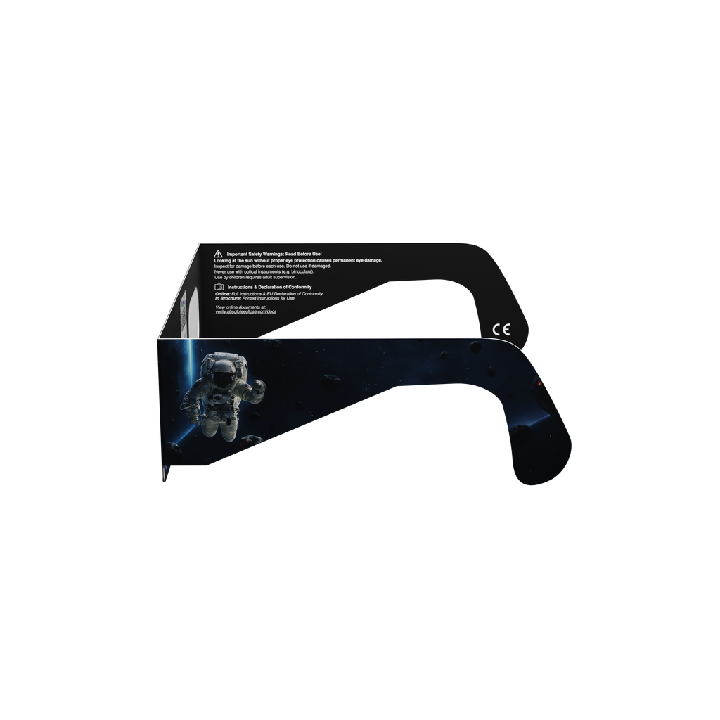 EVA solar eclipse glasses - 270° angle (transparent background)