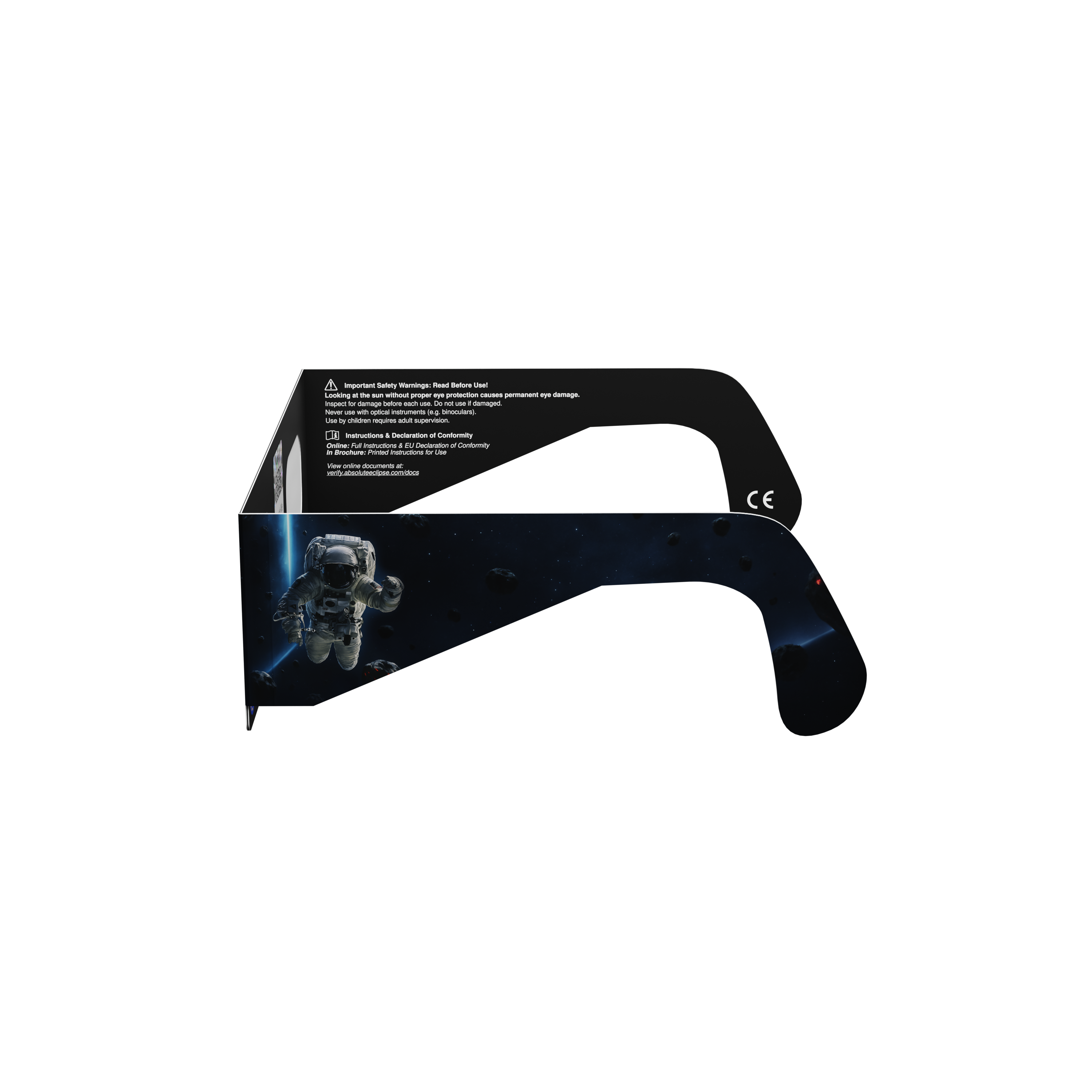 EVA solar eclipse glasses - 270° angle (transparent background)