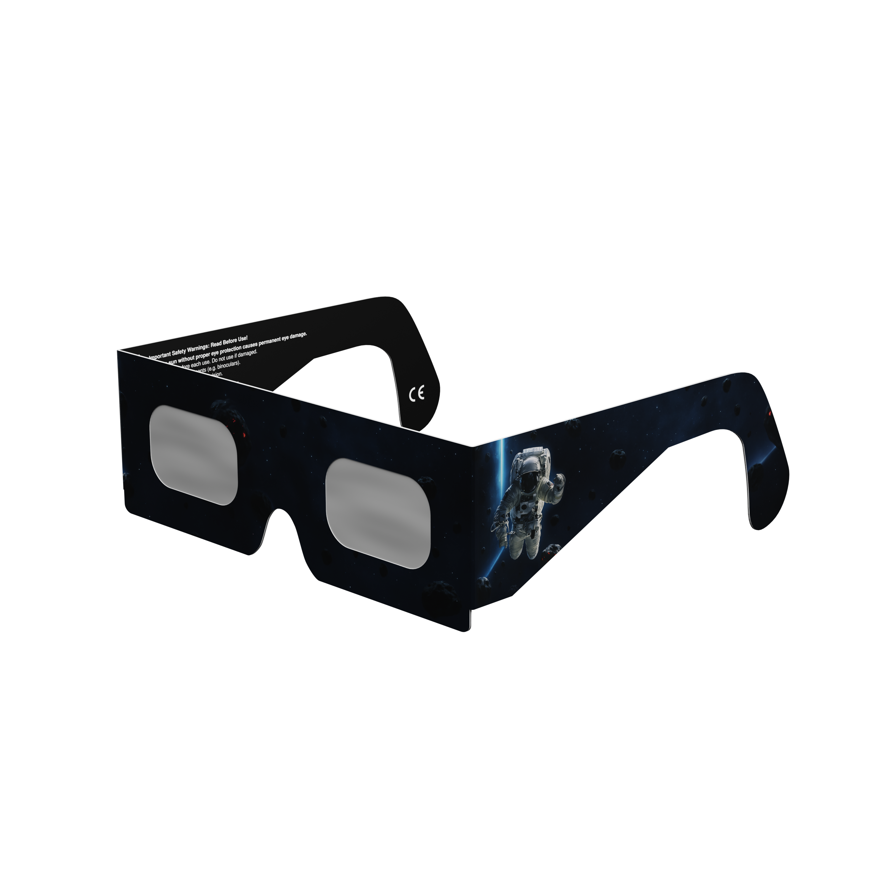 EVA solar eclipse glasses - 315° angle (transparent background)