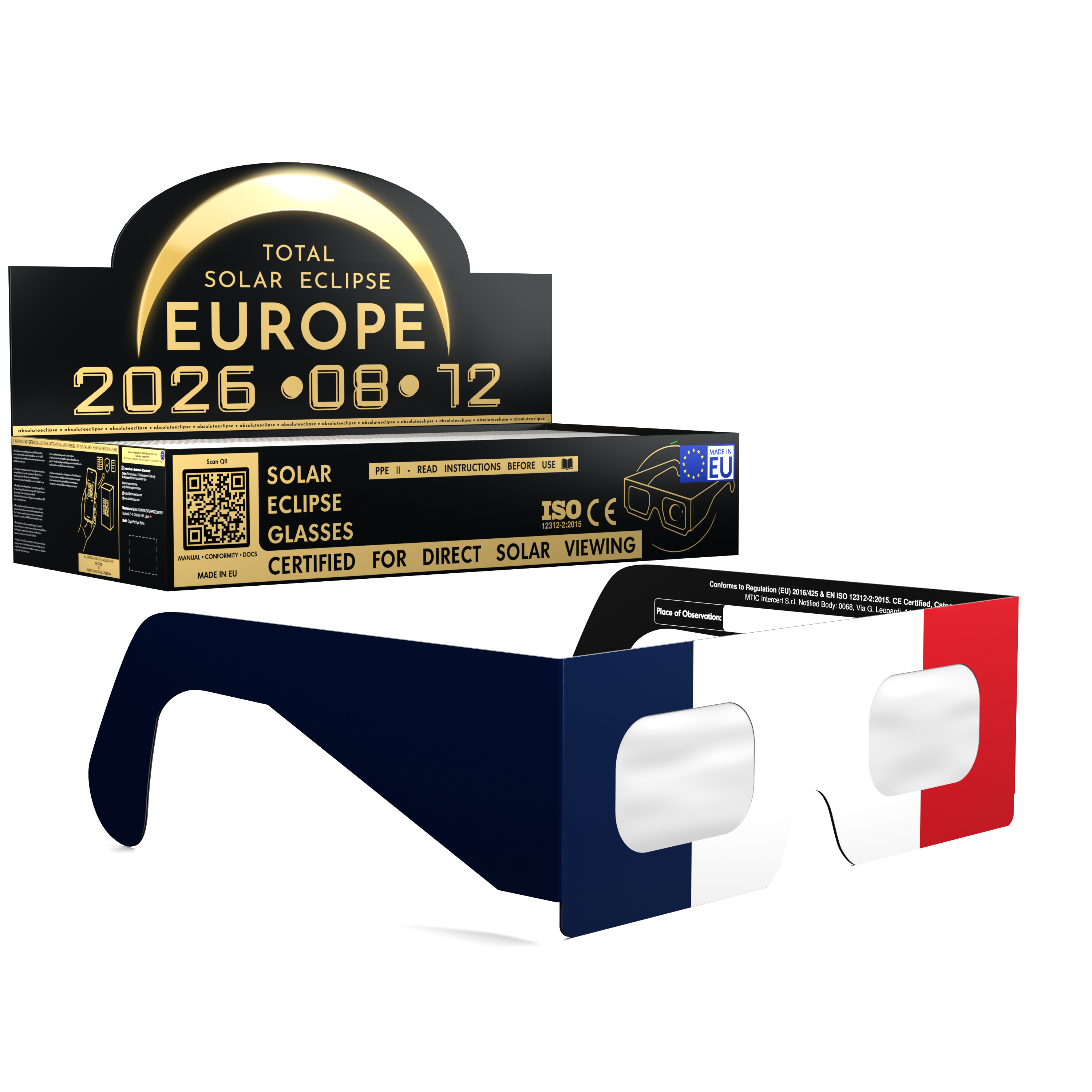 FR solar eclipse glasses - 100 pack comp
