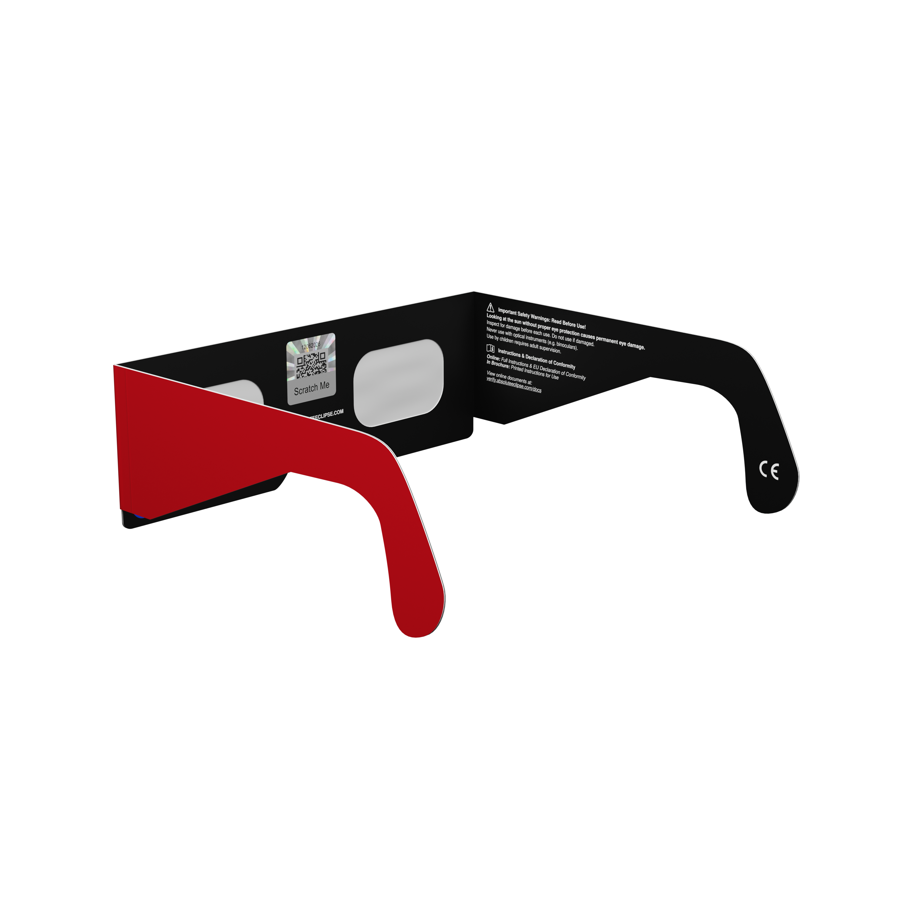 FR solar eclipse glasses - 225° angle (transparent background)