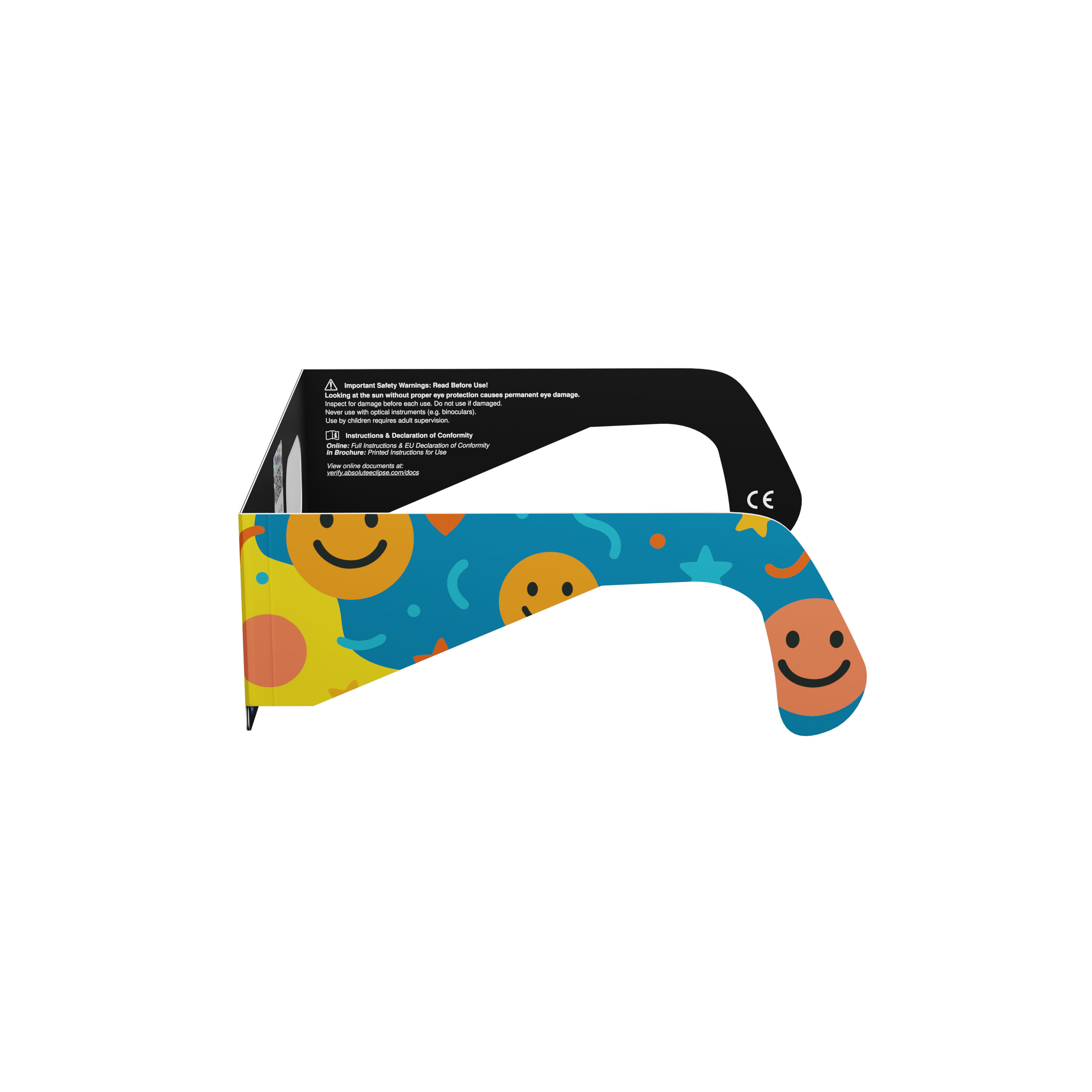Fun solar eclipse glasses - 270° angle (transparent background)