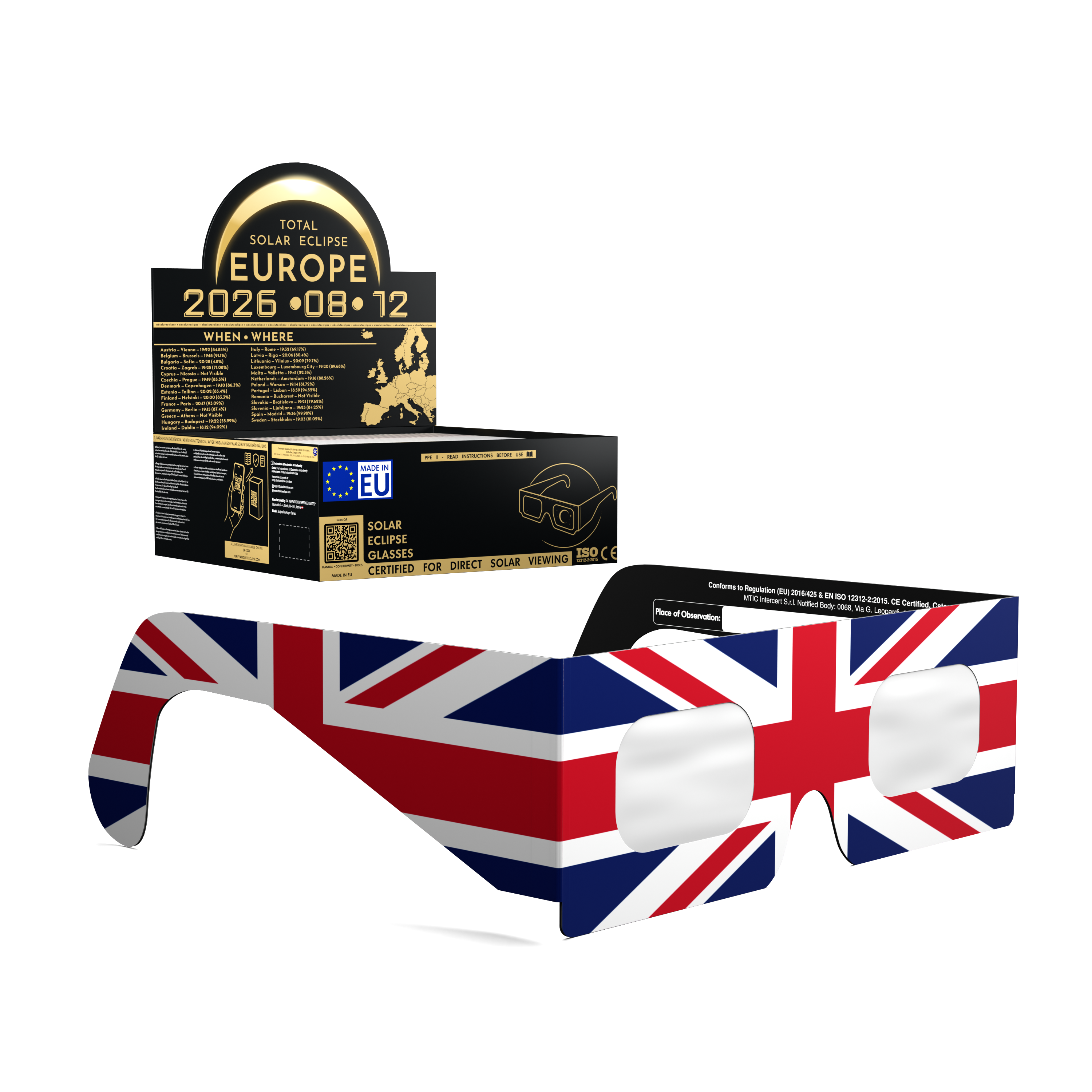 GB solar eclipse glasses - 50 pack comp