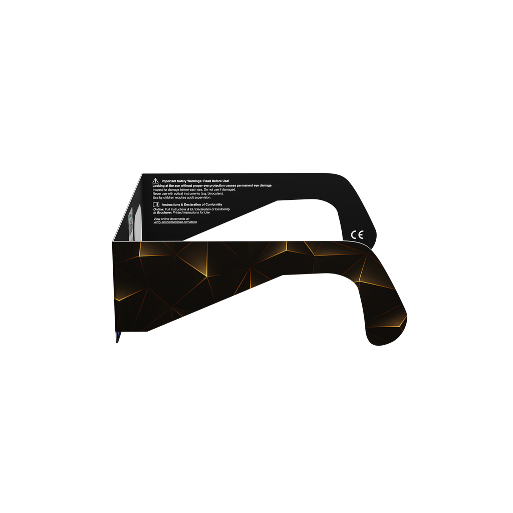 Goldline solar eclipse glasses - 270° angle (transparent background)