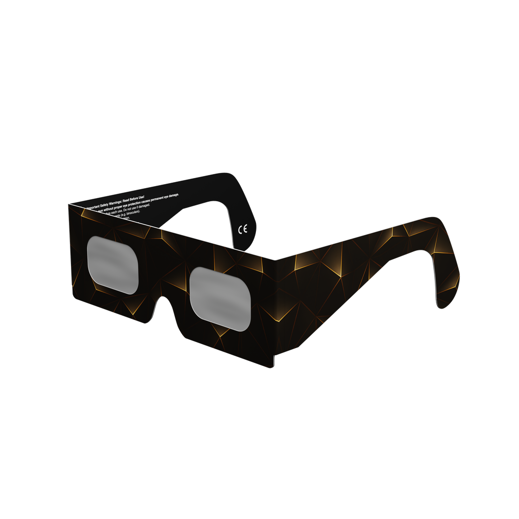 Goldline solar eclipse glasses - 315° angle (transparent background)
