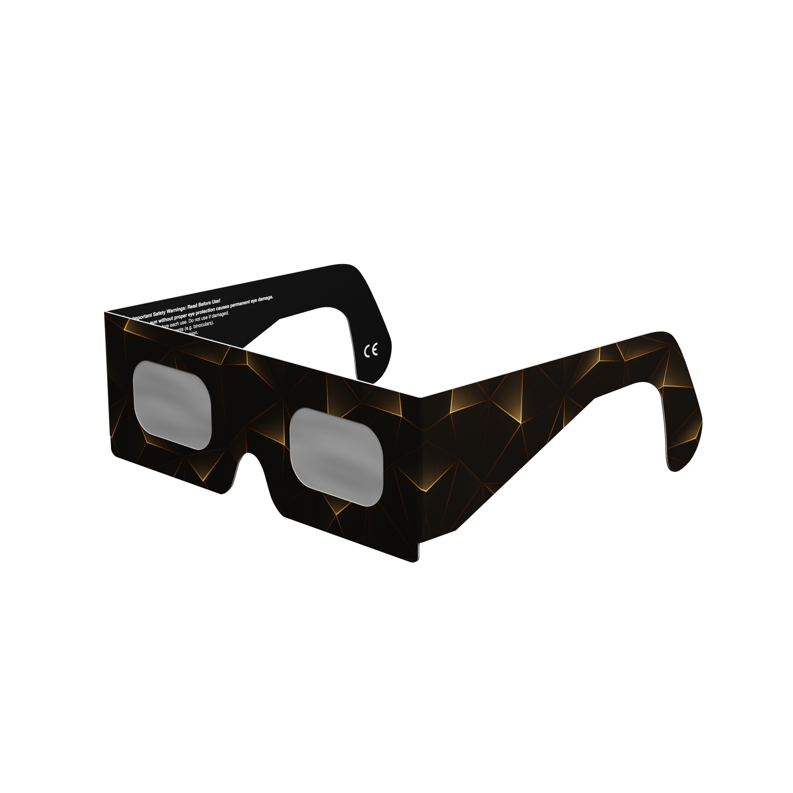 Goldline solar eclipse glasses - 315° angle (transparent background)