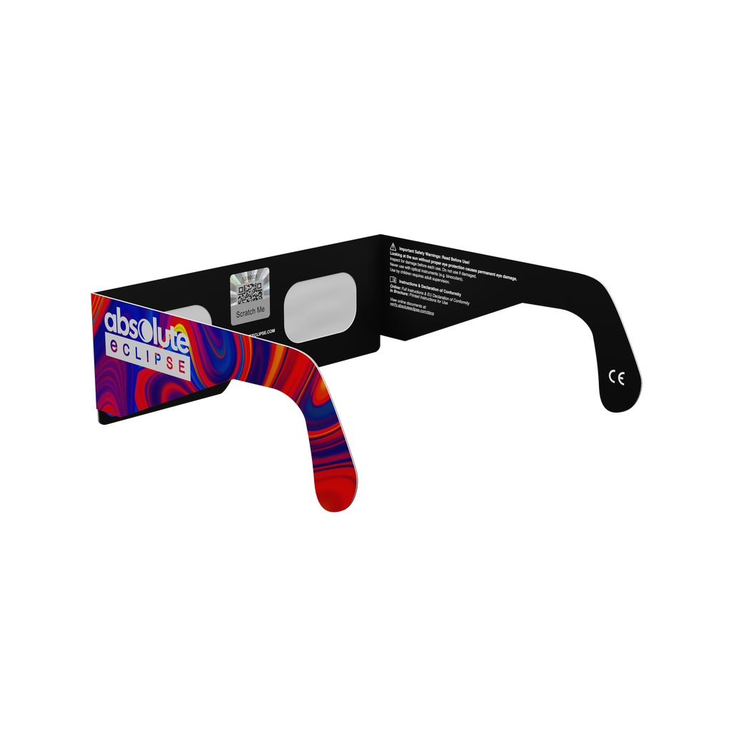 Goo solar eclipse glasses - 225° angle (transparent background)