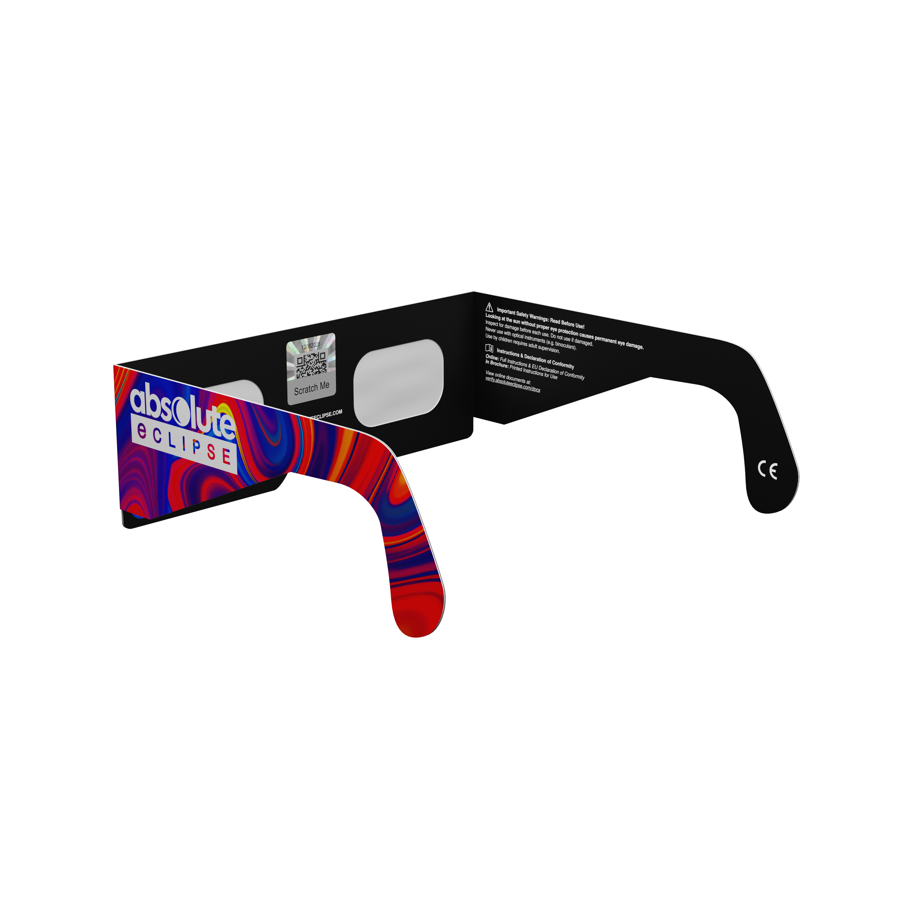 Goo solar eclipse glasses - 225° angle (transparent background)