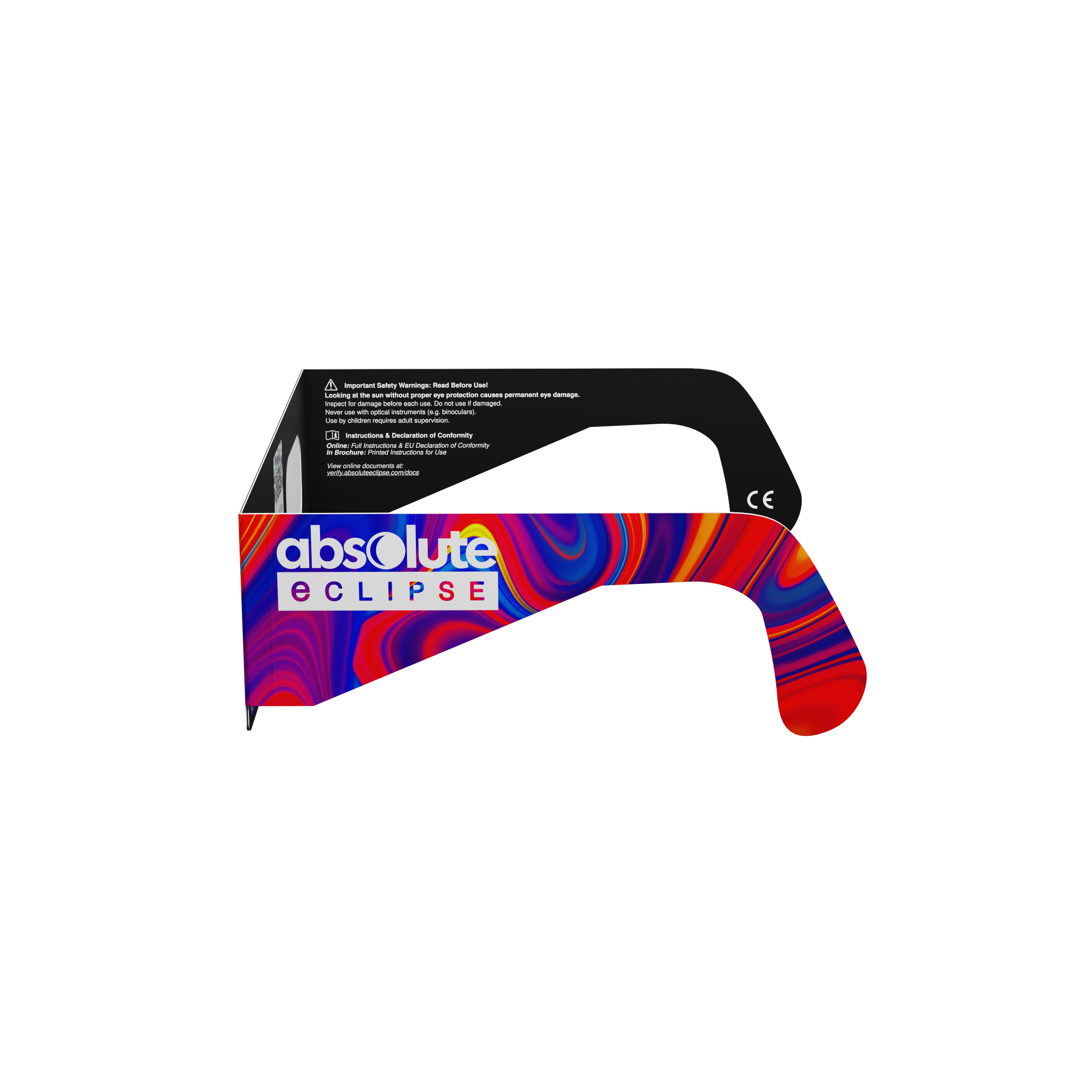 Goo solar eclipse glasses - 270° angle (transparent background)