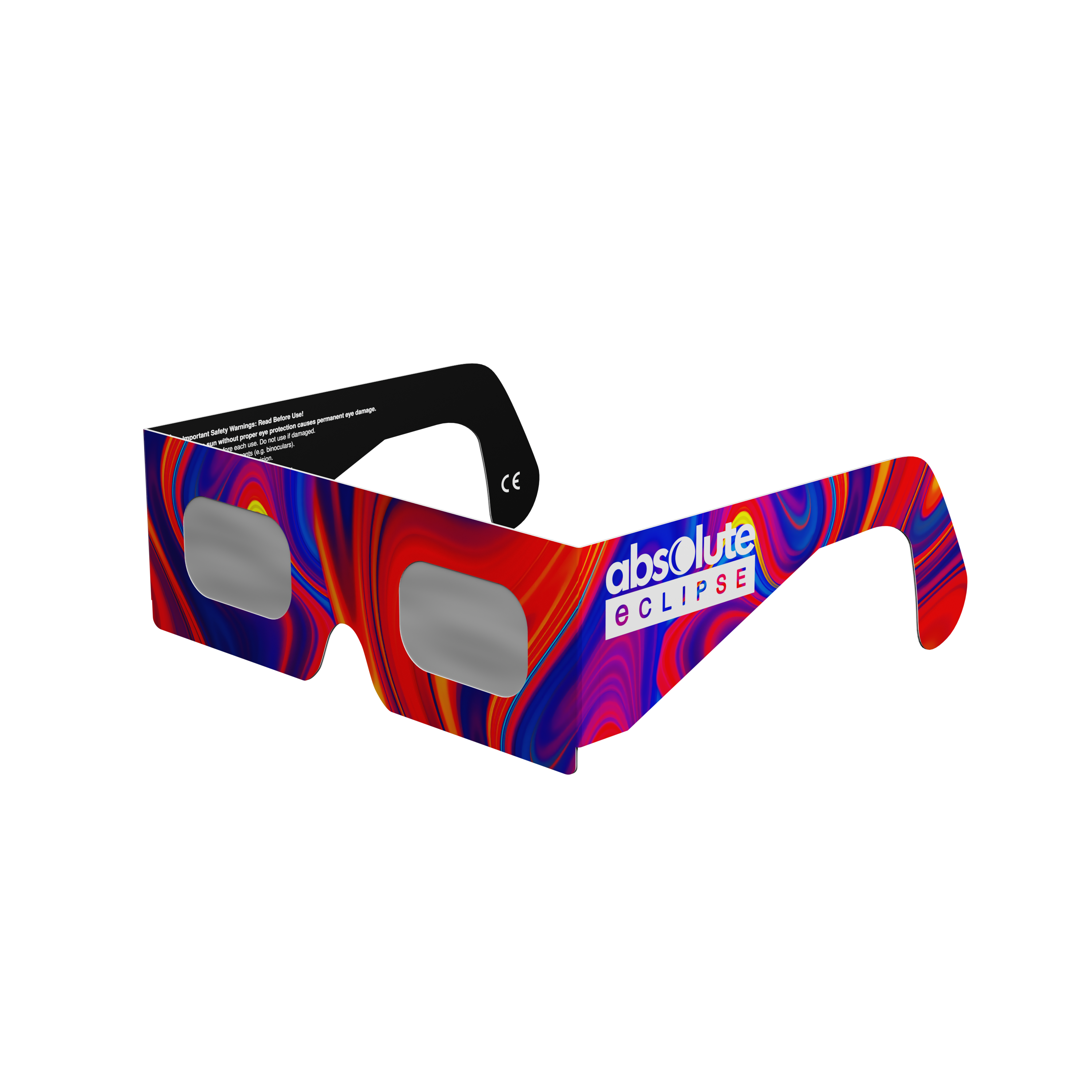 Goo solar eclipse glasses - 315° angle (transparent background)