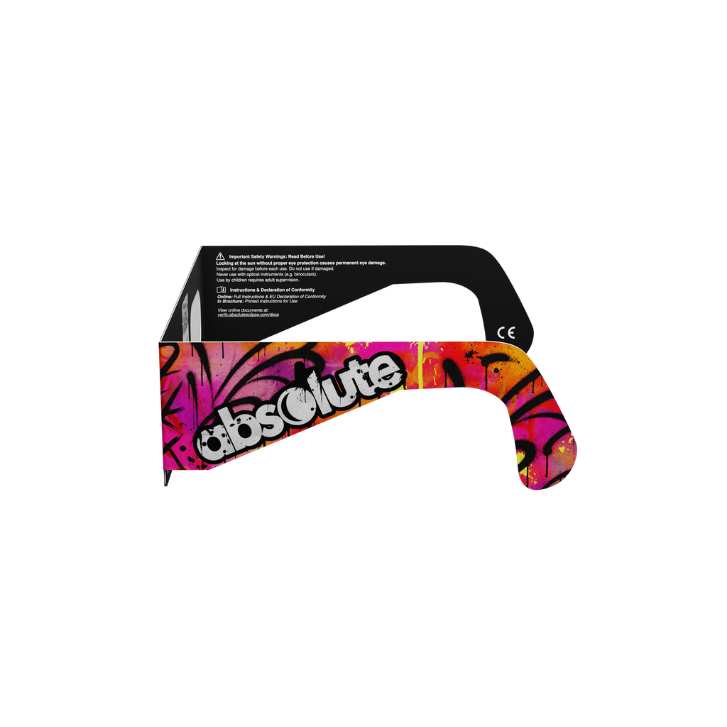 Graffiti solar eclipse glasses - 270° angle (transparent background)