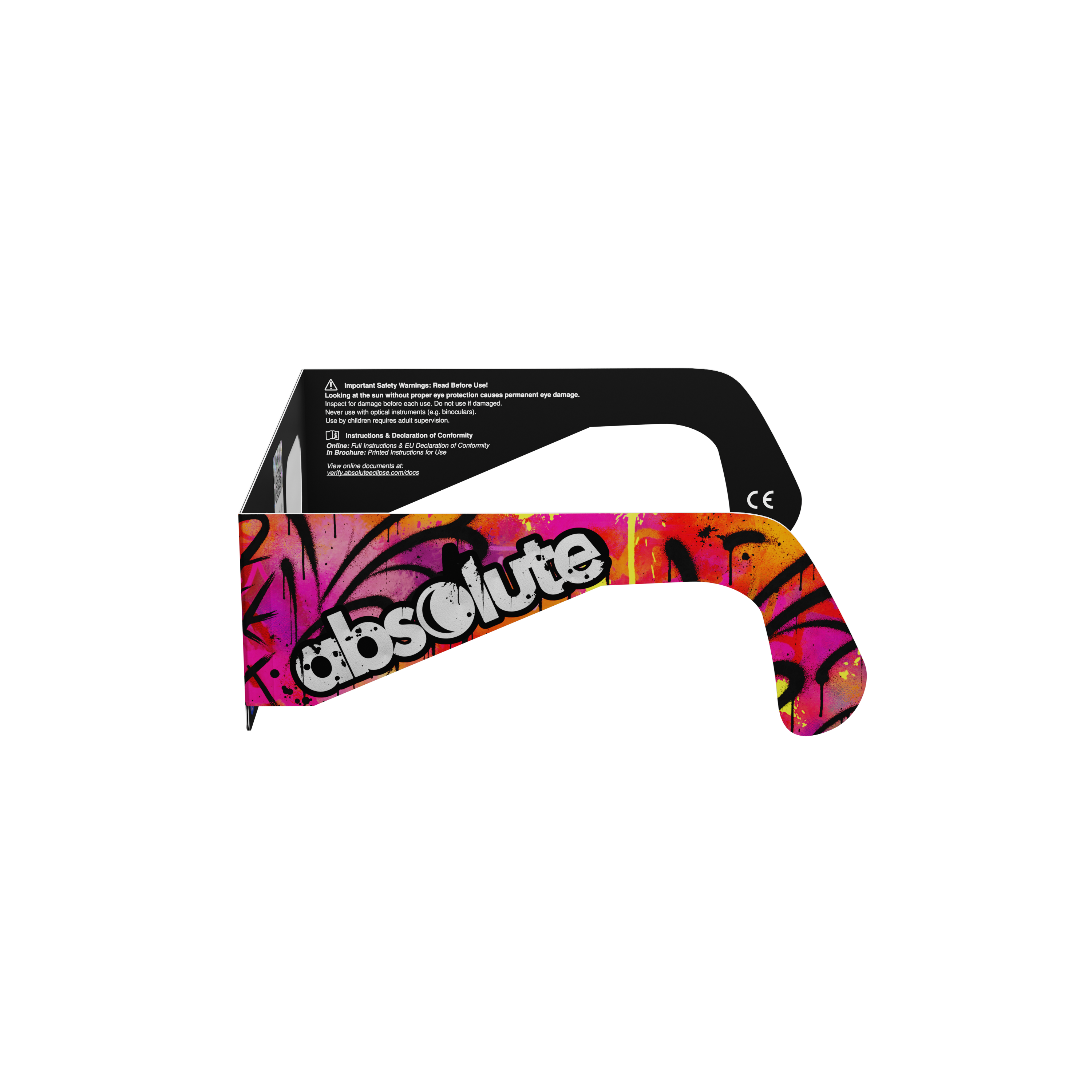 Graffiti solar eclipse glasses - 270° angle (transparent background)