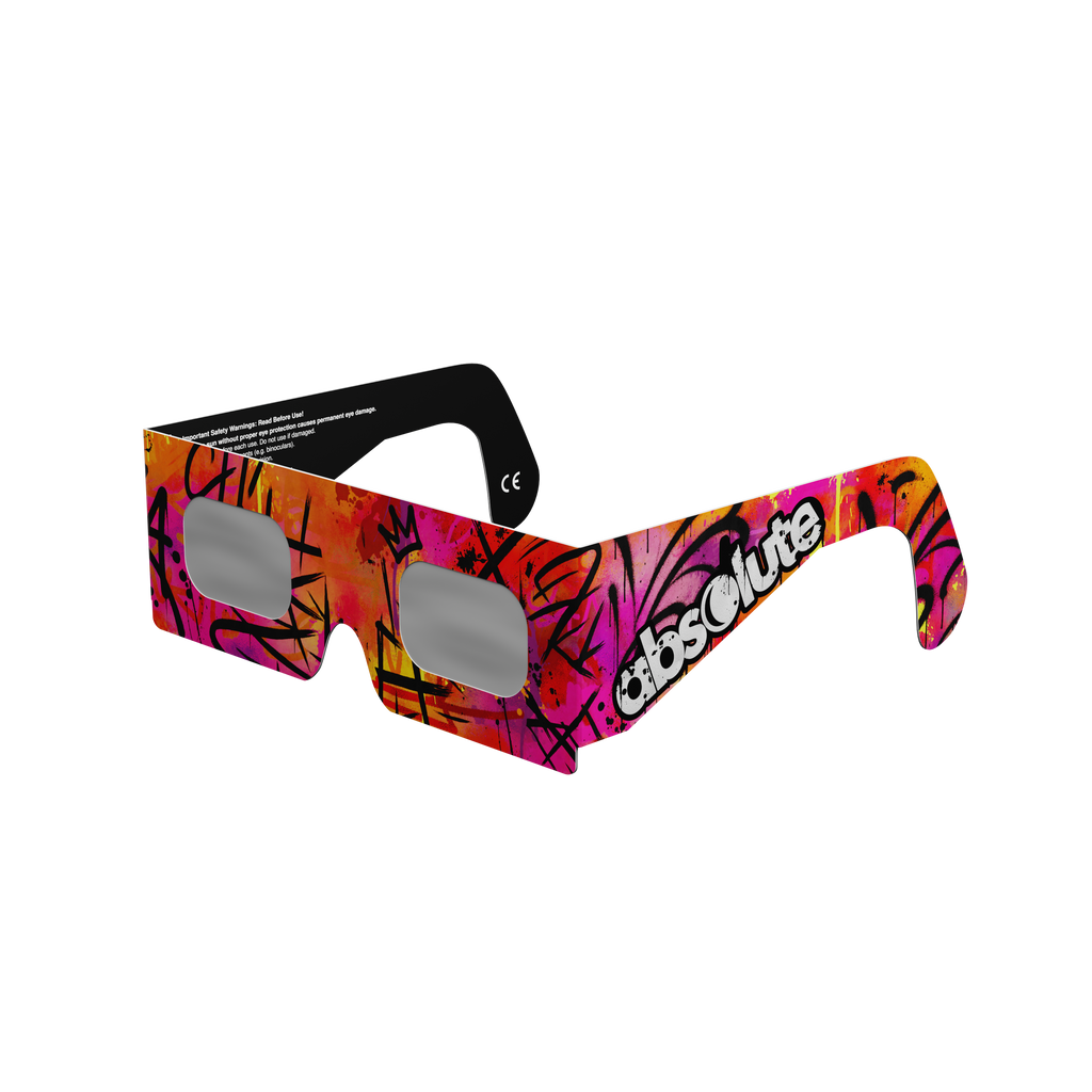 Graffiti solar eclipse glasses - 315° angle (transparent background)