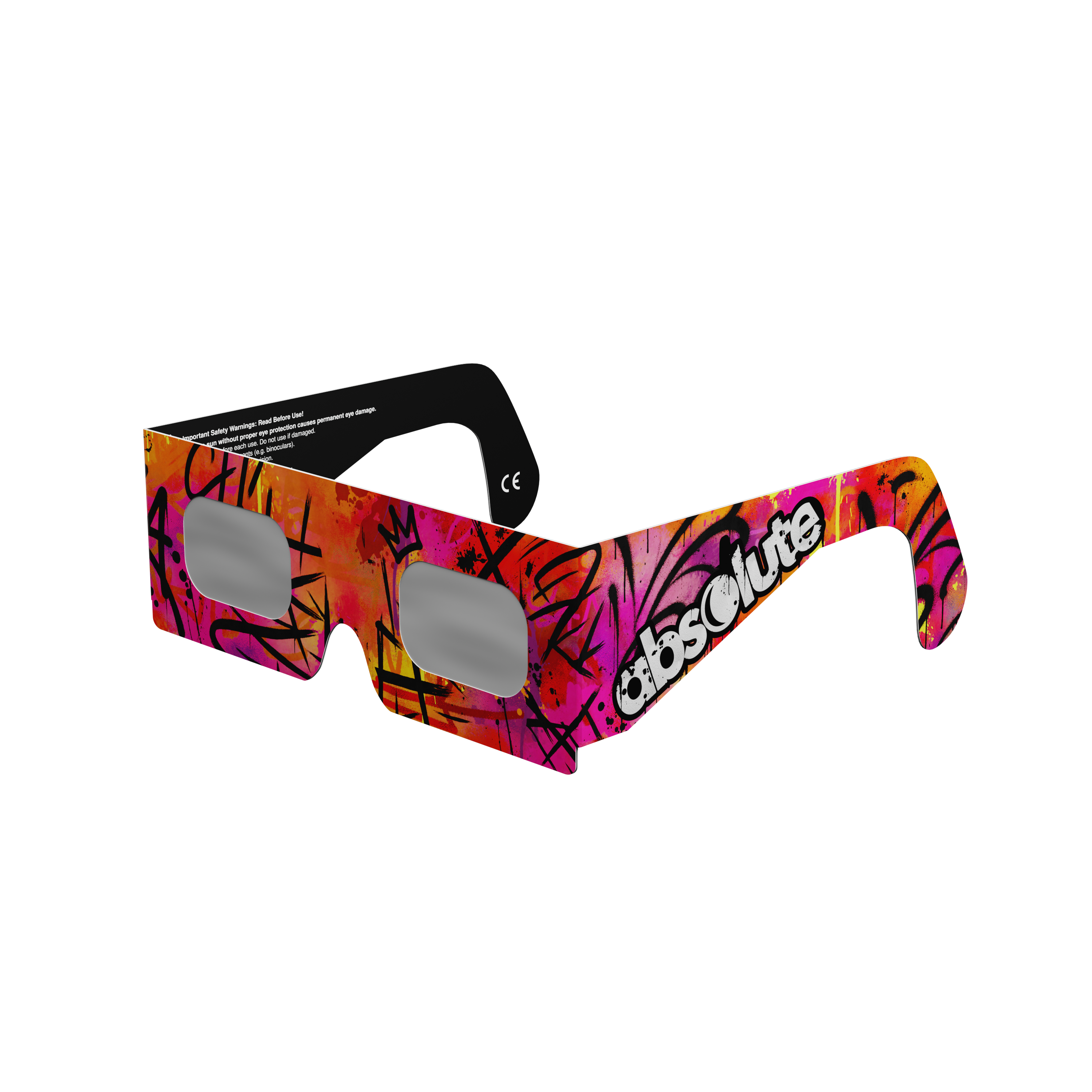 Graffiti solar eclipse glasses - 315° angle (transparent background)