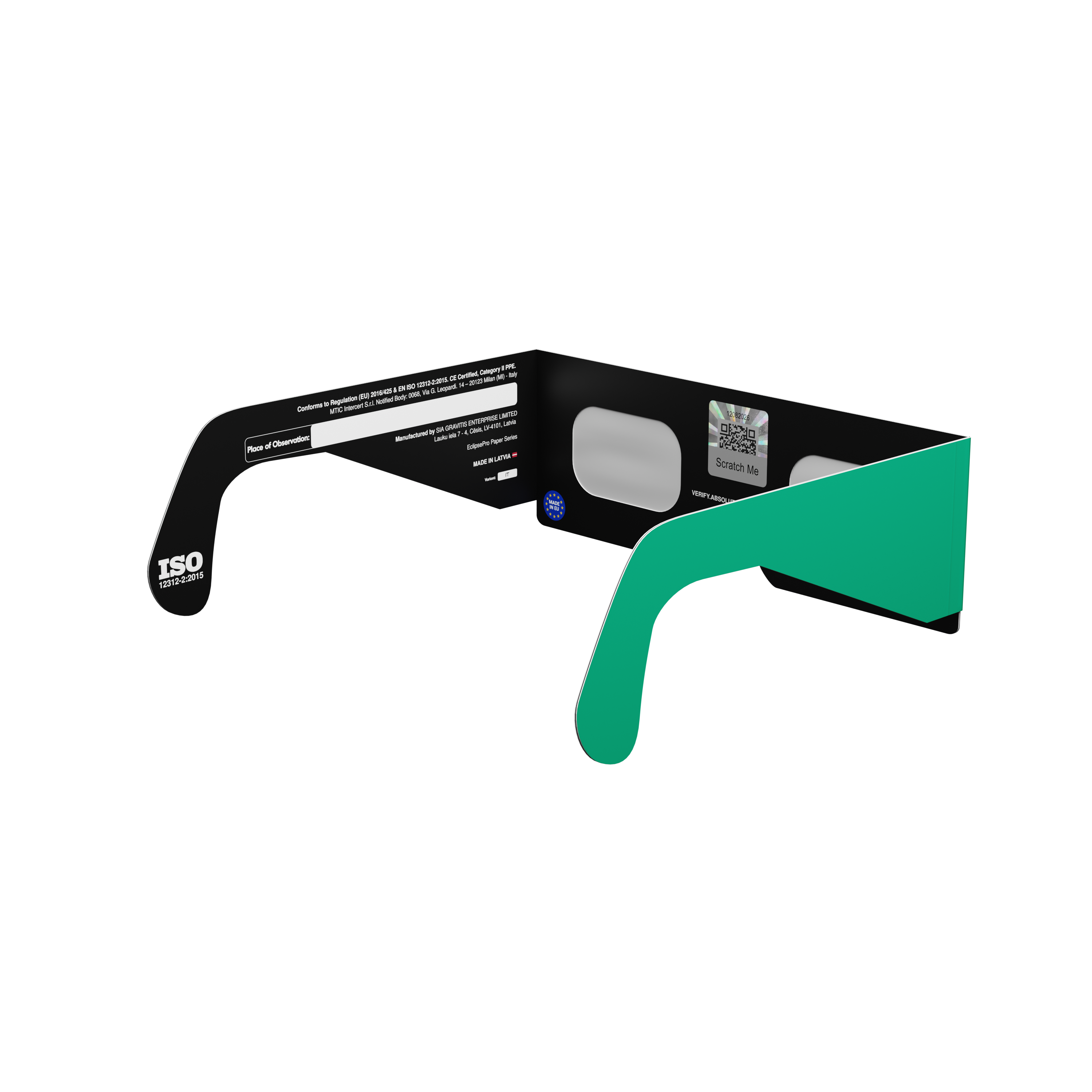 IT solar eclipse glasses - 135° angle (transparent background)