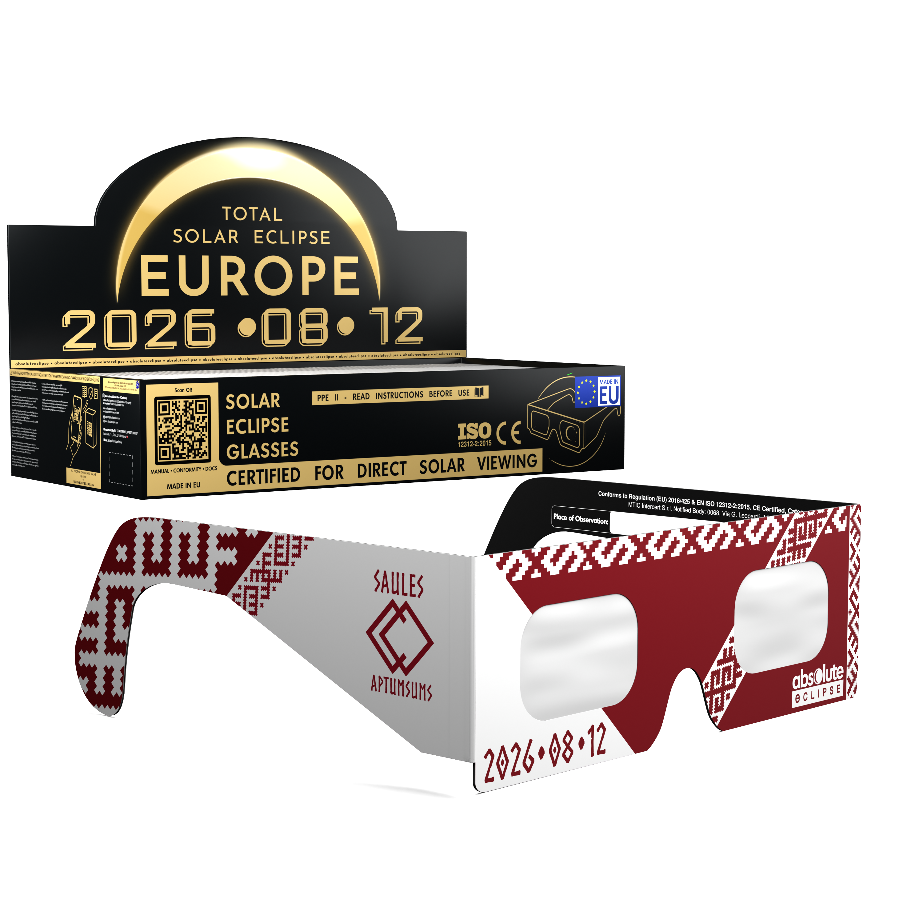 LV solar eclipse glasses - 100 pack comp