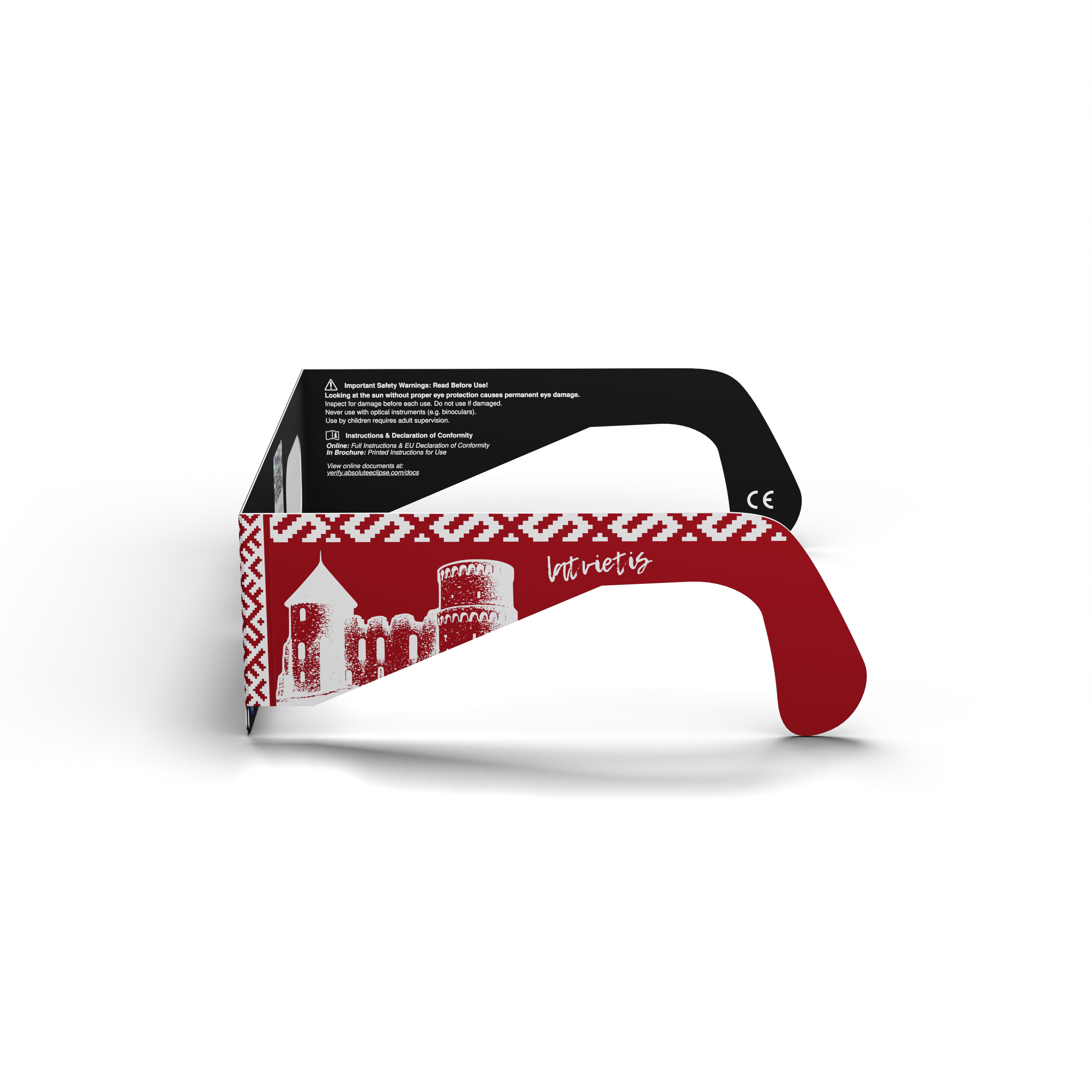 LV solar eclipse glasses - 270° angle (transparent background)