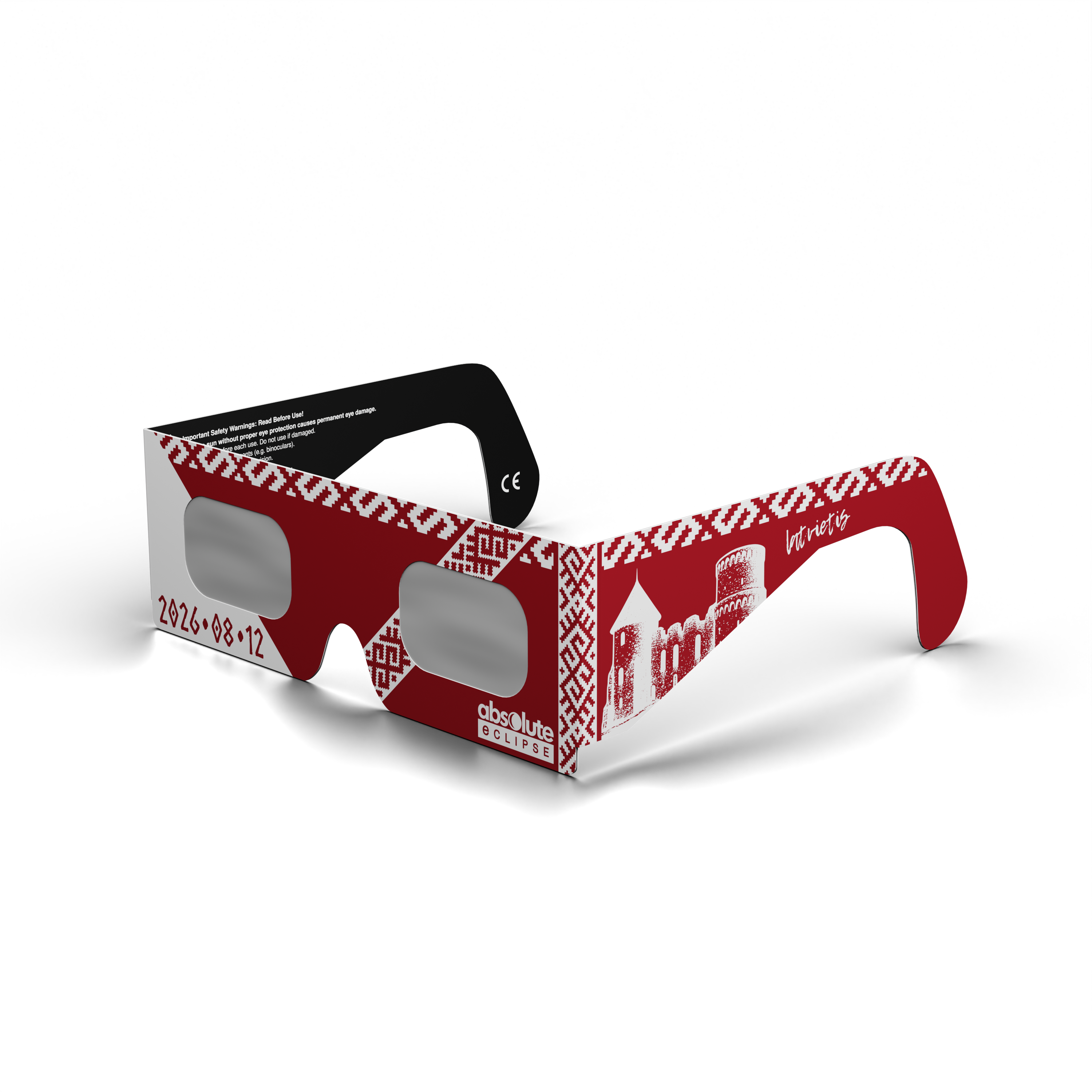 LV solar eclipse glasses - 315° angle (transparent background)