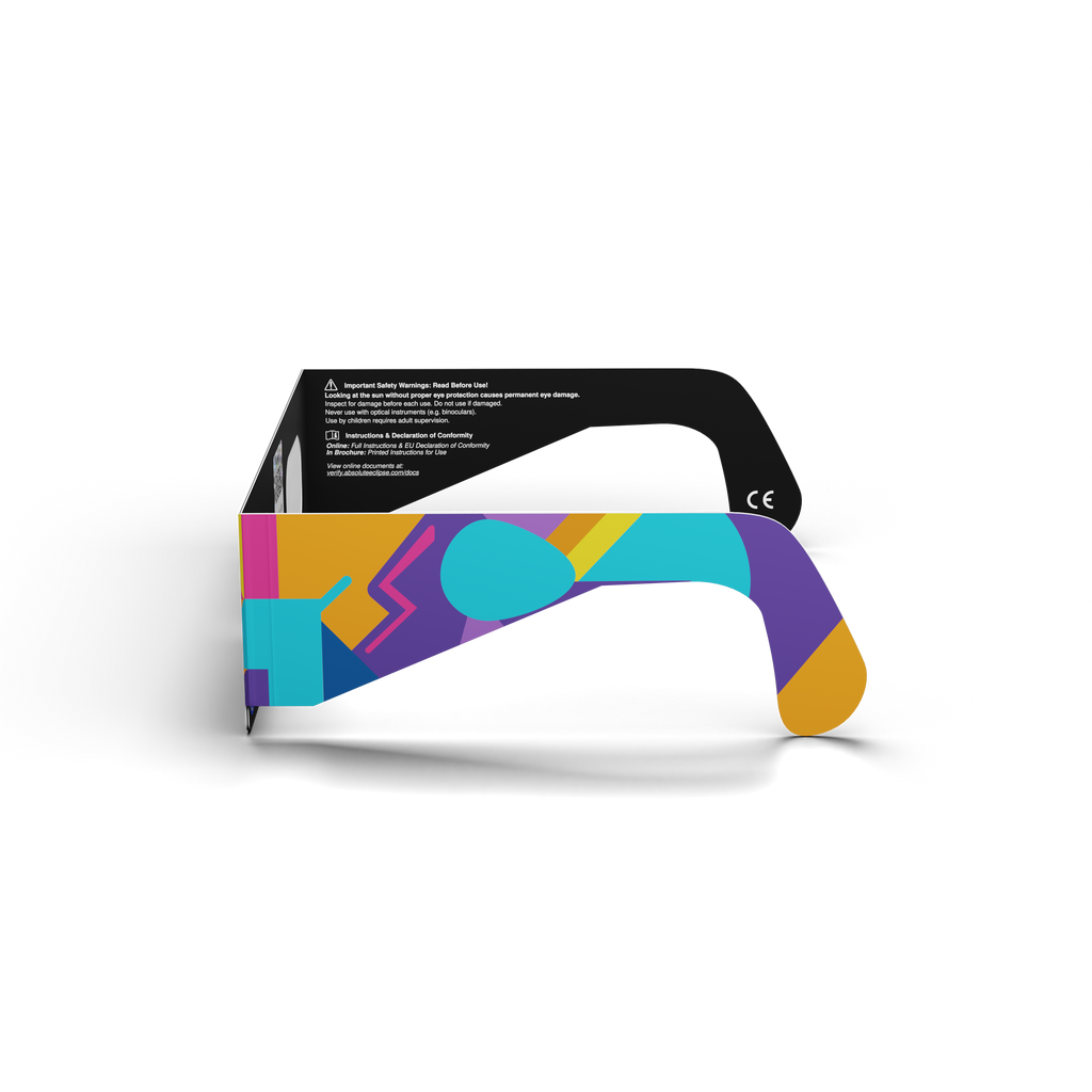 Memphis solar eclipse glasses - 270° angle (transparent background)