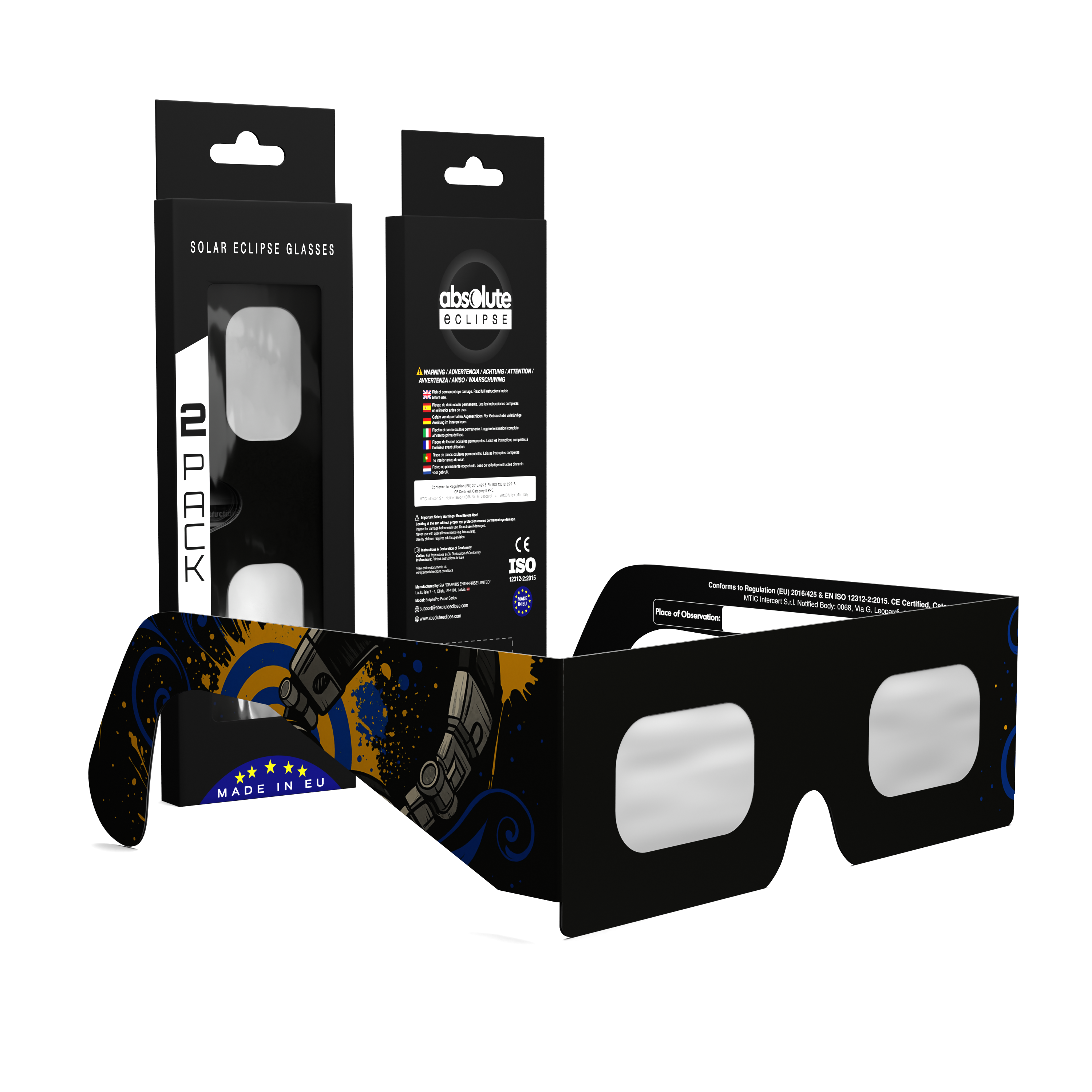 Music solar eclipse glasses - 2 pack comp