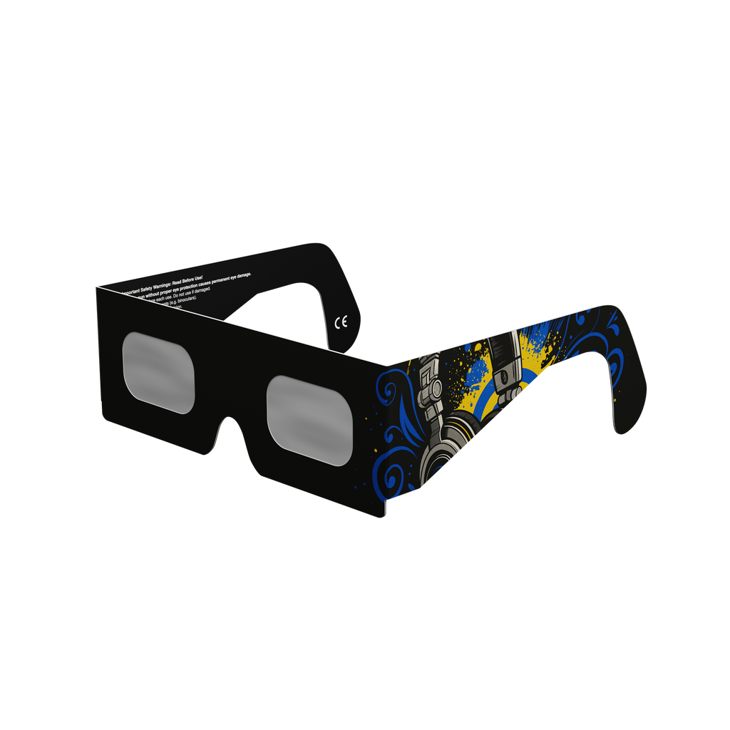 Music solar eclipse glasses - 315° angle (transparent background)