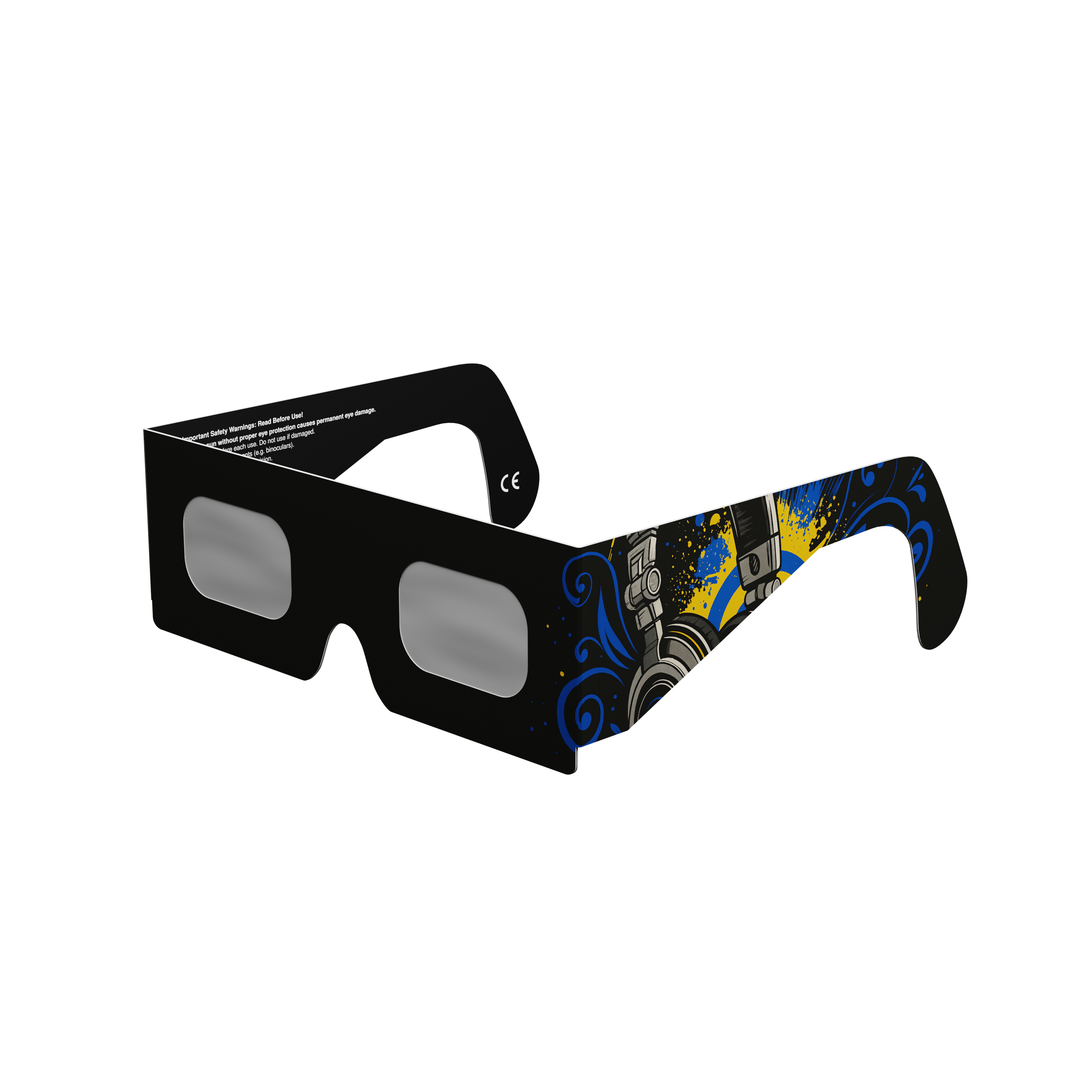 Music solar eclipse glasses - 315° angle (transparent background)