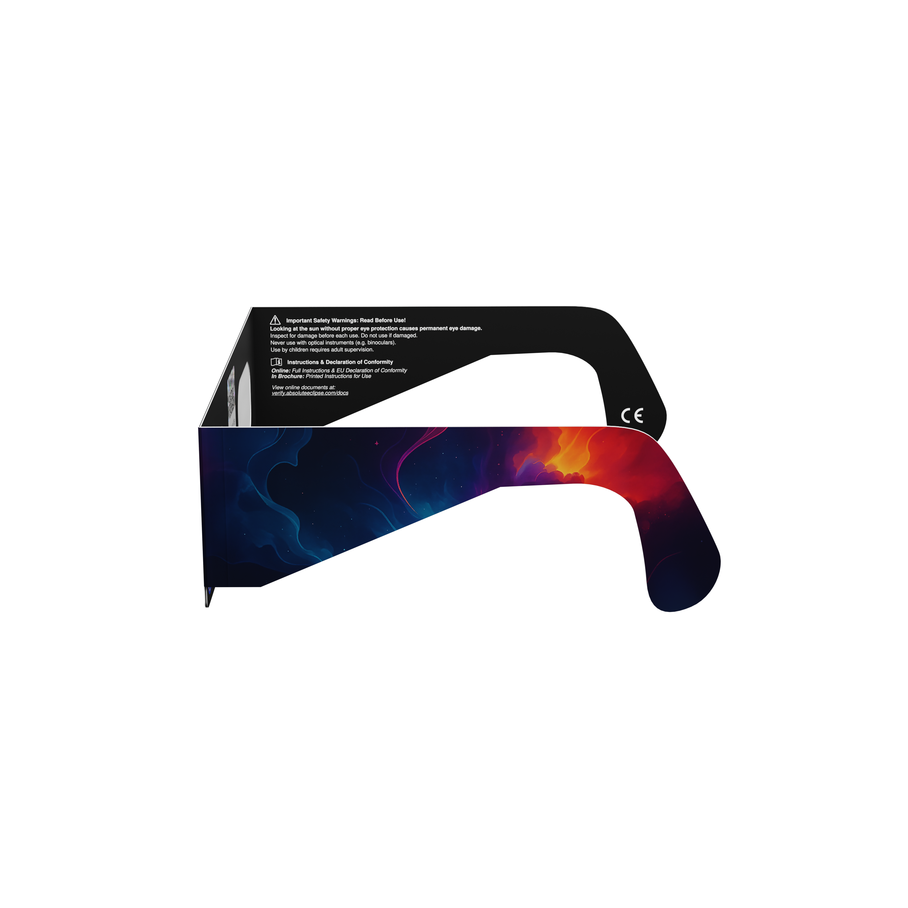 Nebula solar eclipse glasses - 270° angle (transparent background)