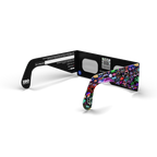 Neon solar eclipse glasses - 135° angle (transparent background)
