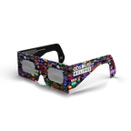 Neon solar eclipse glasses - 315° angle (transparent background)