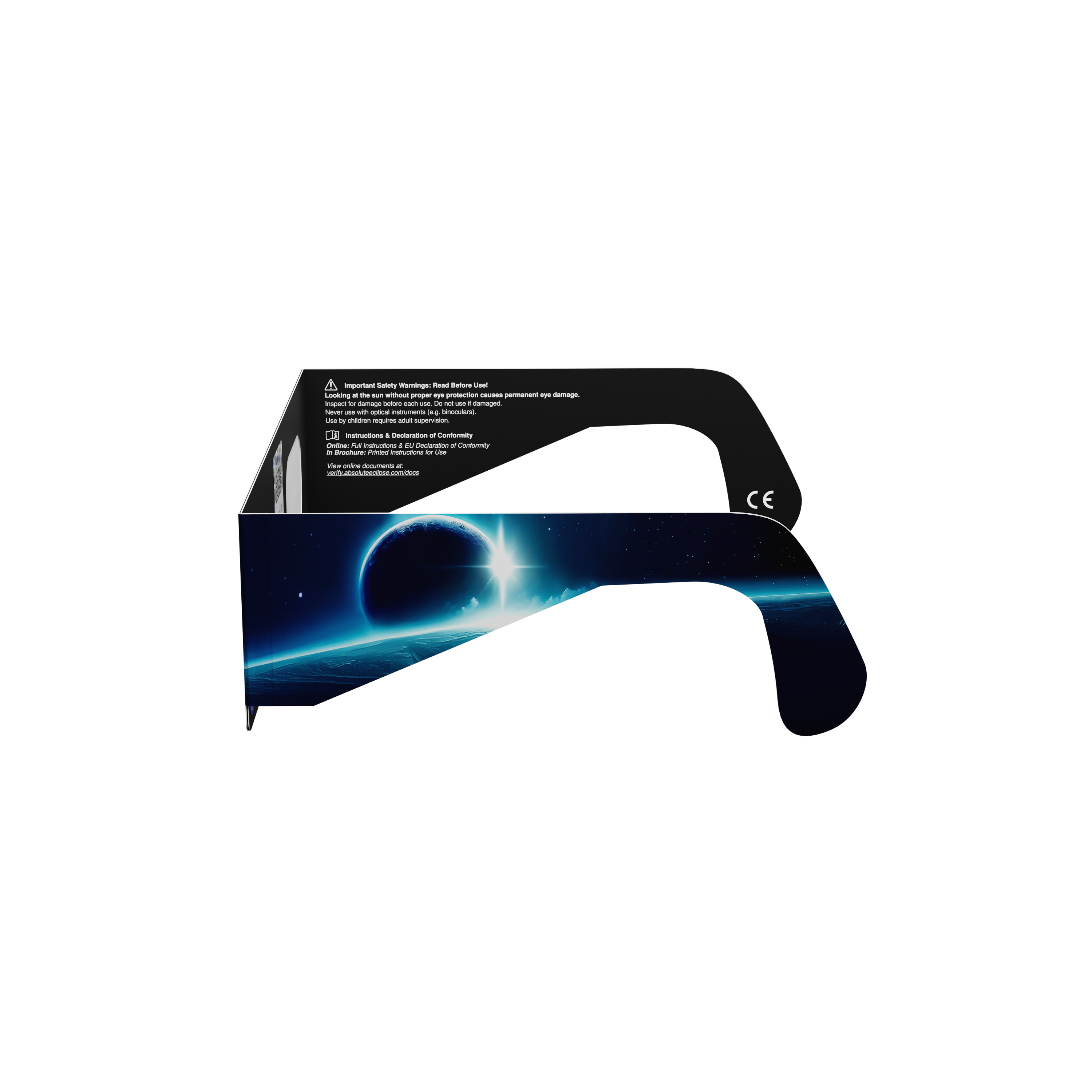 Orbiter solar eclipse glasses - 270° angle (transparent background)